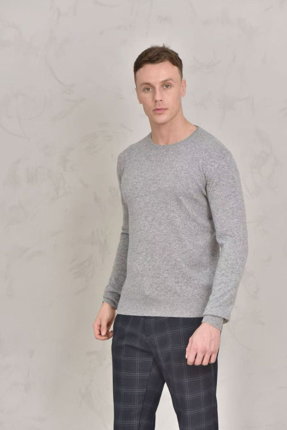 ZEGNA Herren Pullover aus feiner Wolle in Hellgrau