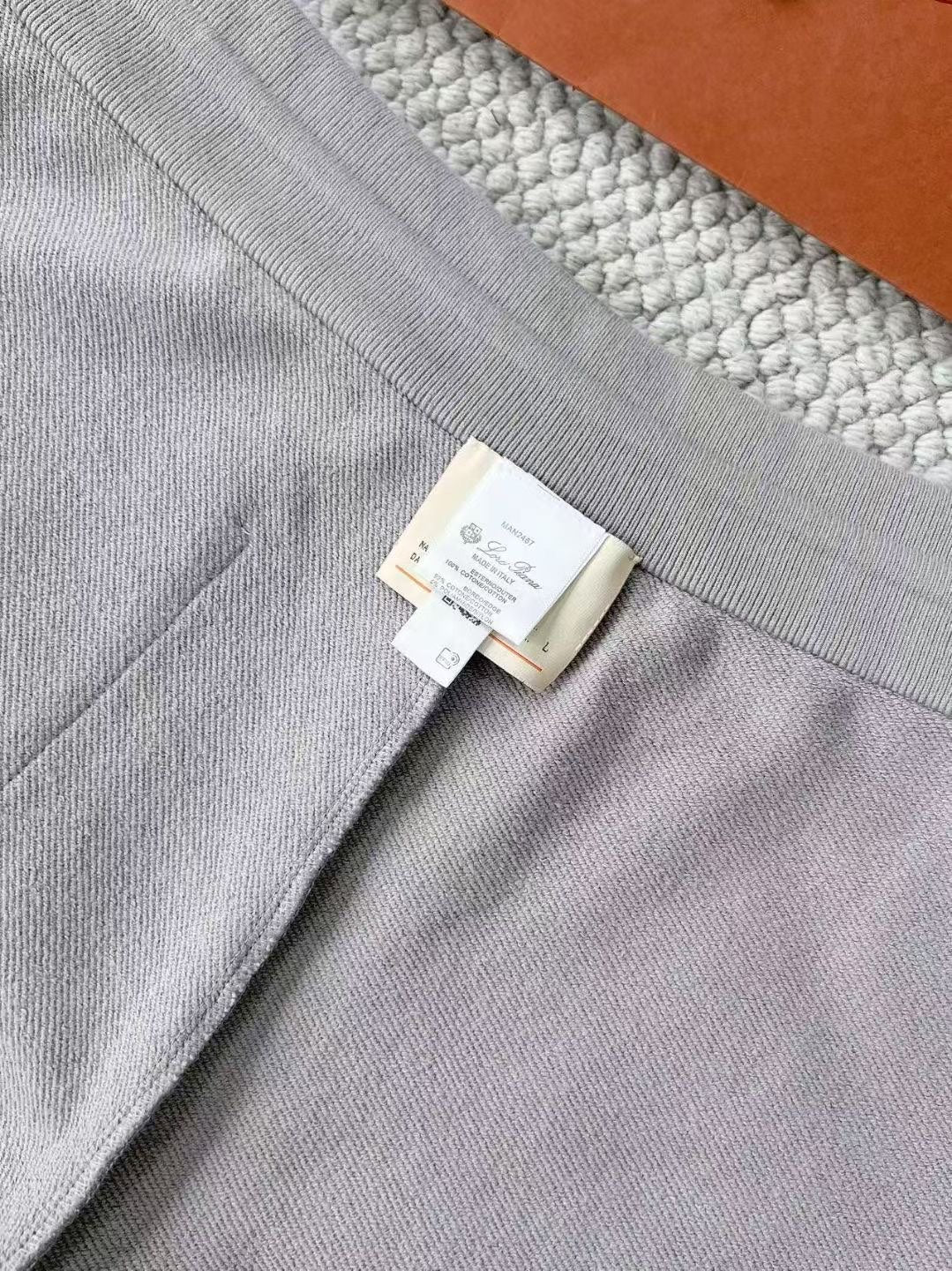 Loro Piana Hoodie in Grau – Premium Kapuzenjacke mit Reißverschluss