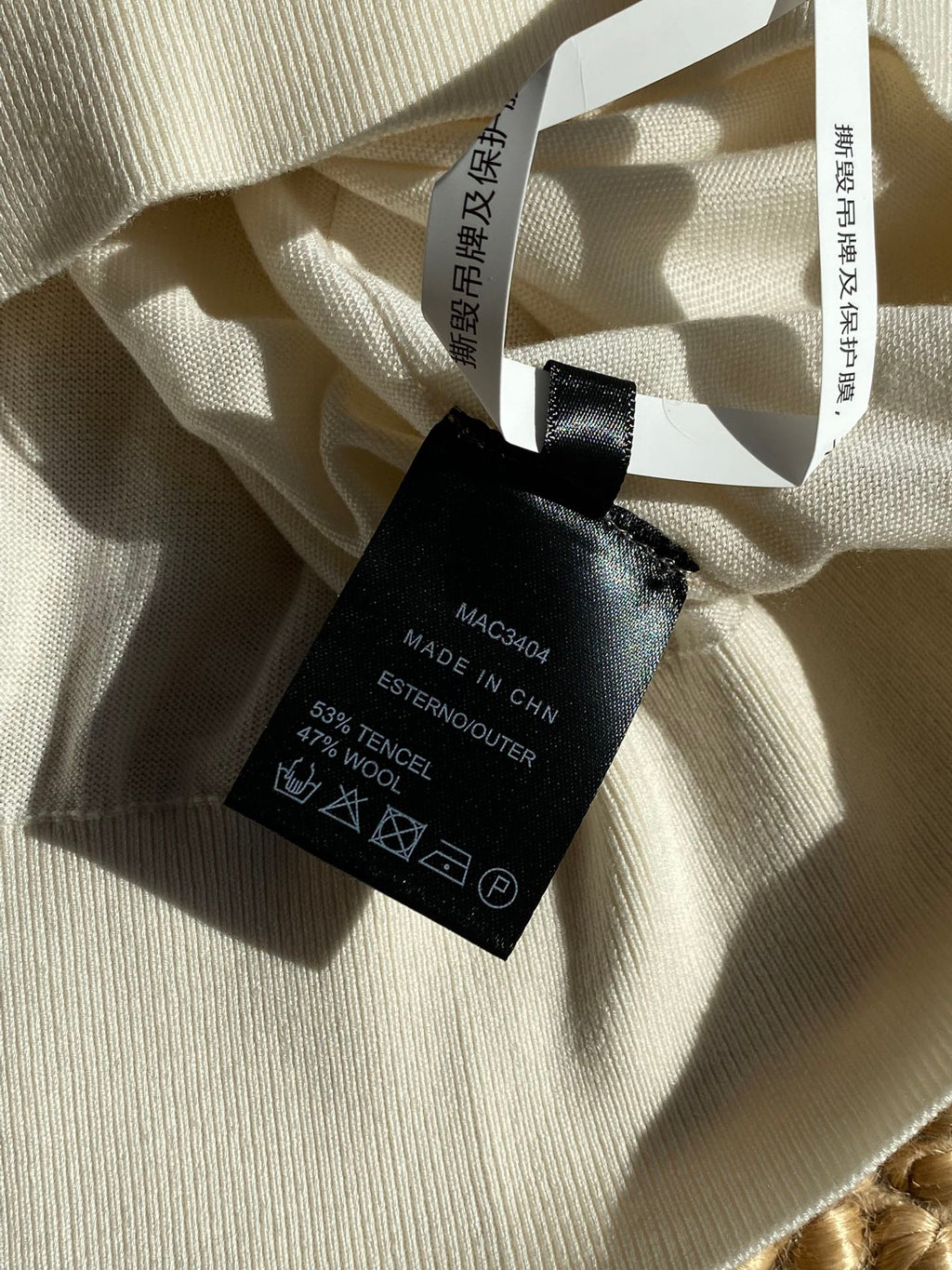 Bottega Veneta Herren Langarm-Polo – Cremefarbenes Shirt mit 5-Knopf