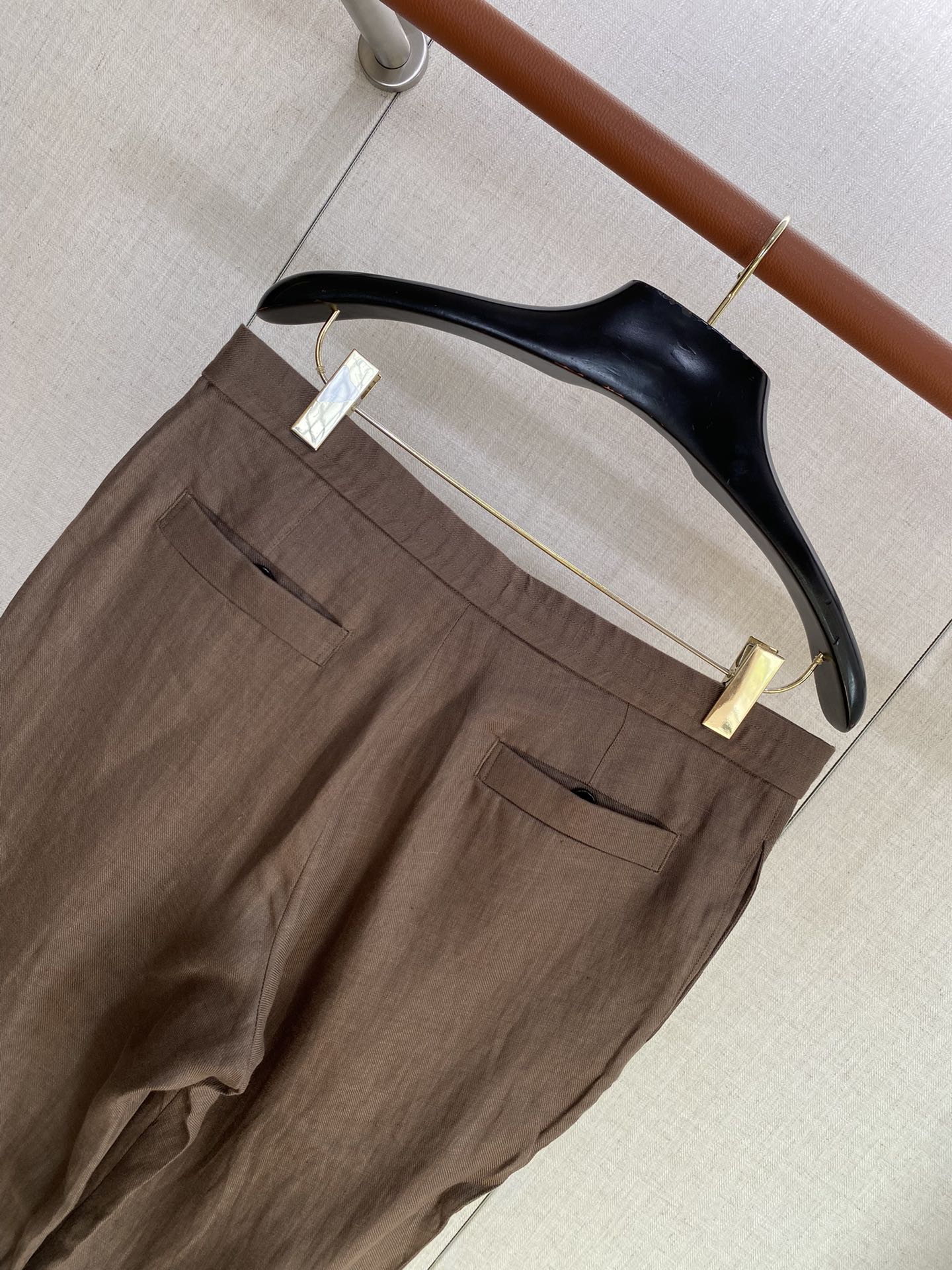 ZEGNA Braunfarbene Leinenhose in schlanker Passform