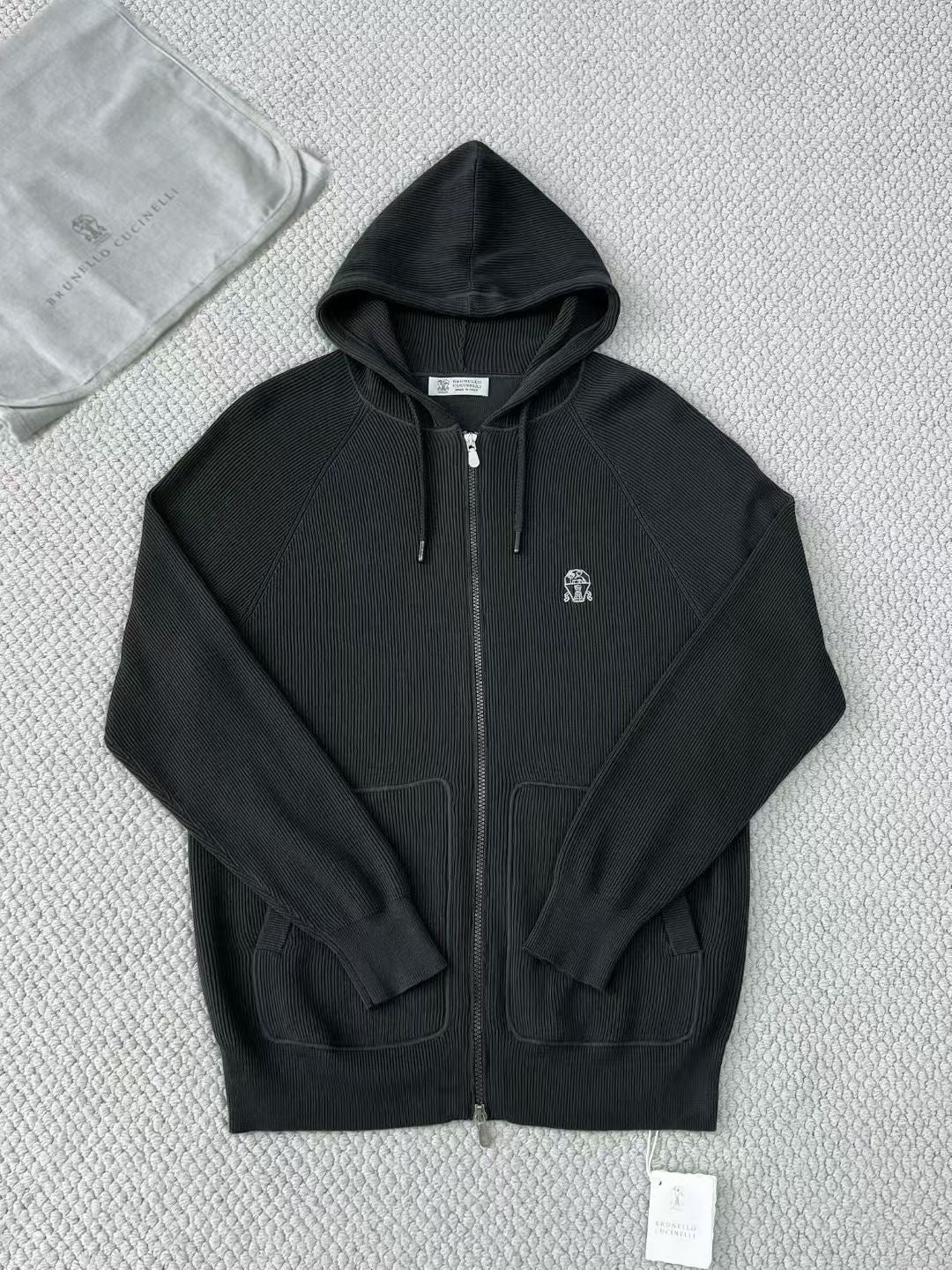 Brunello Cucinelli – Schwarze Loungehose aus Kaschmir-Mix