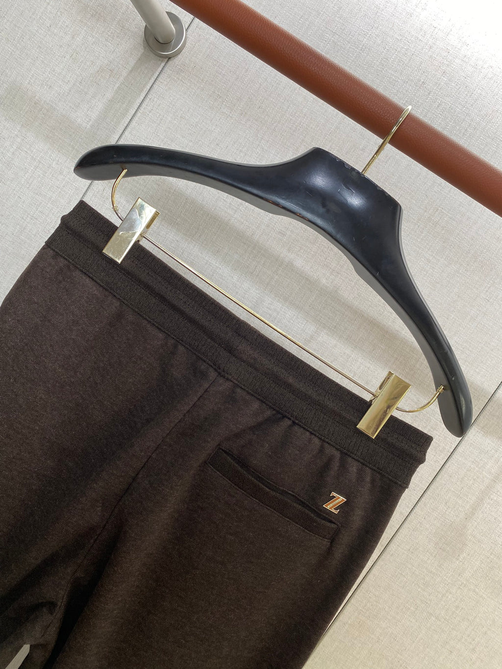 ZEGNA Dunkelbraune Jersey-Jogpants in entspannter Passform