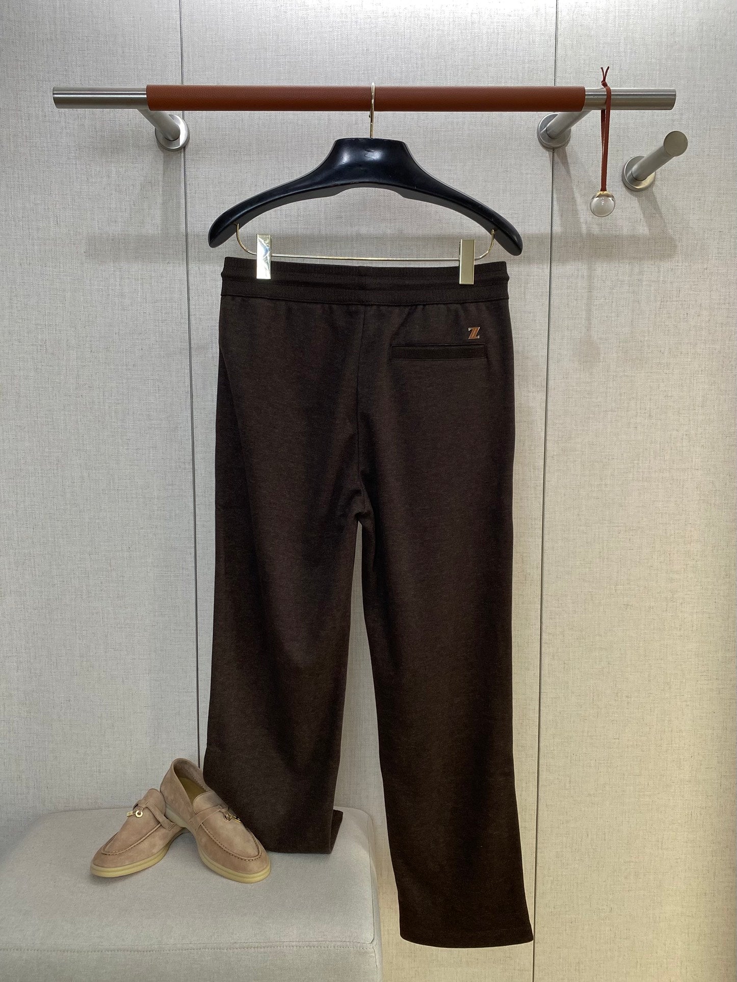 ZEGNA Dunkelbraune Jersey-Jogpants in entspannter Passform