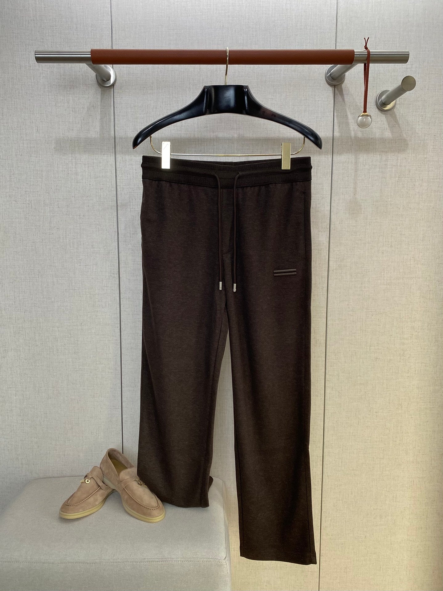 ZEGNA Dunkelbraune Jersey-Jogpants in entspannter Passform