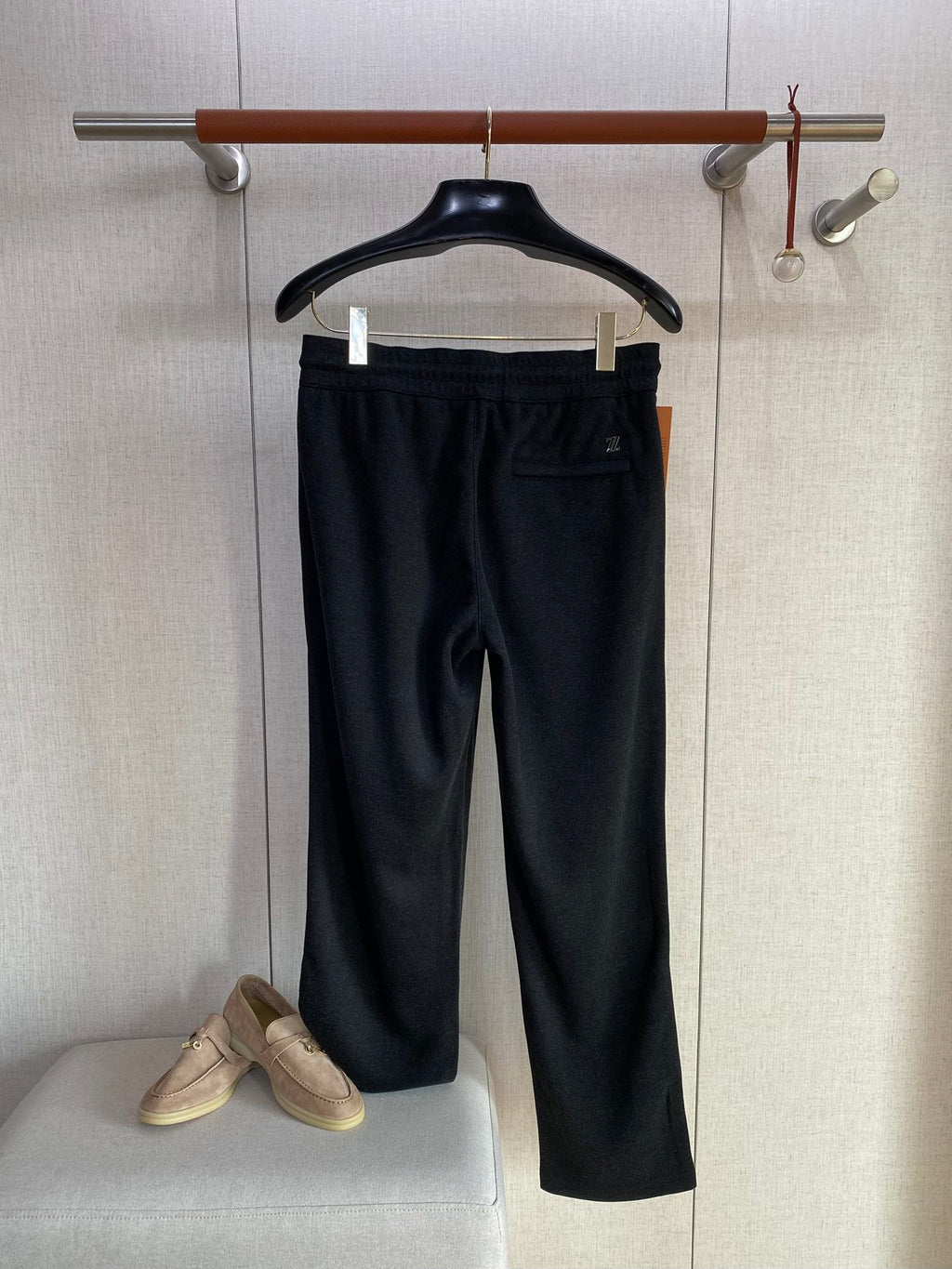ZEGNA Schwarze Jersey-Jogpants mit elastischem Bund und geradem Bein