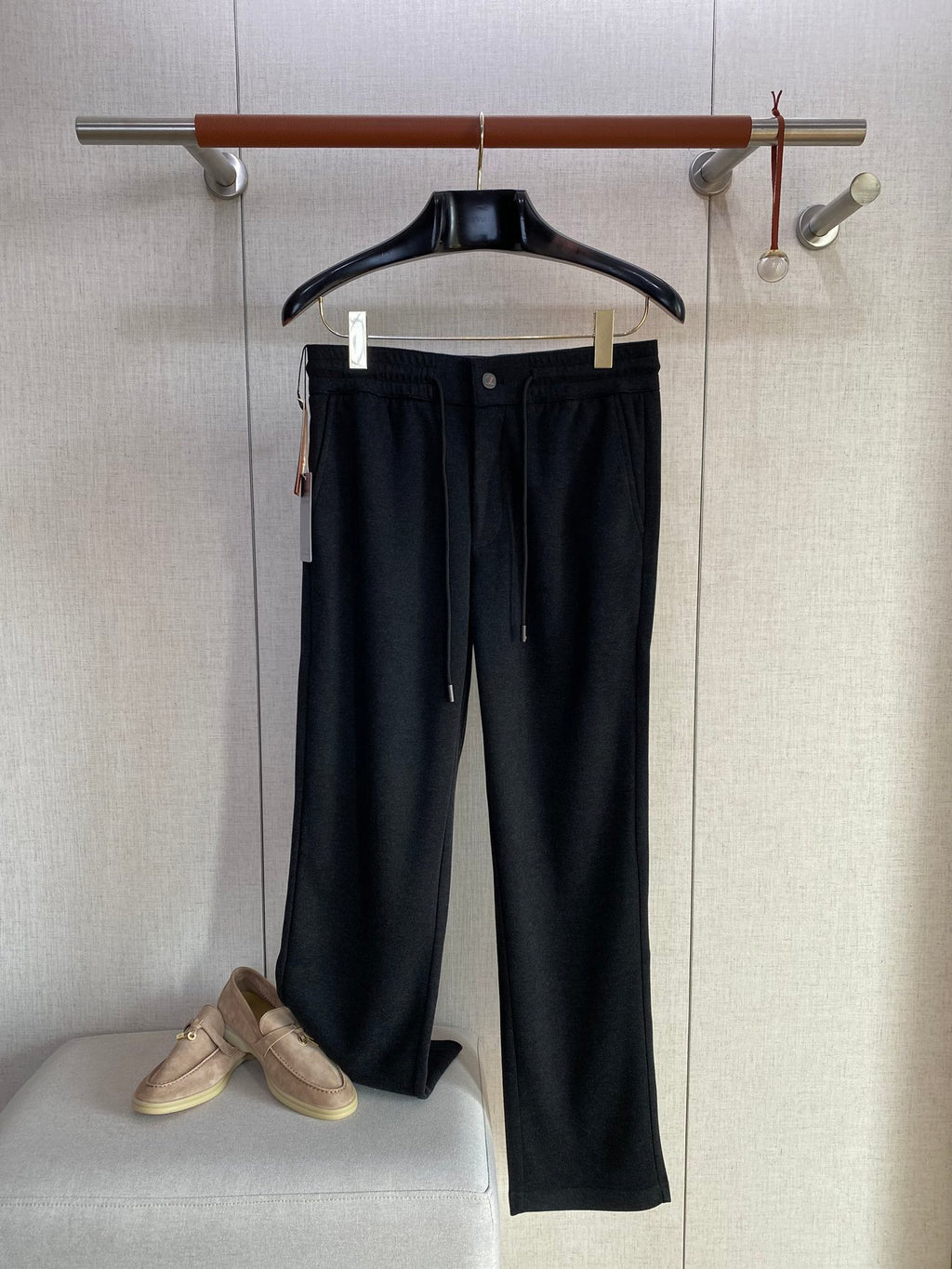 ZEGNA Schwarze Jersey-Jogpants mit elastischem Bund und geradem Bein