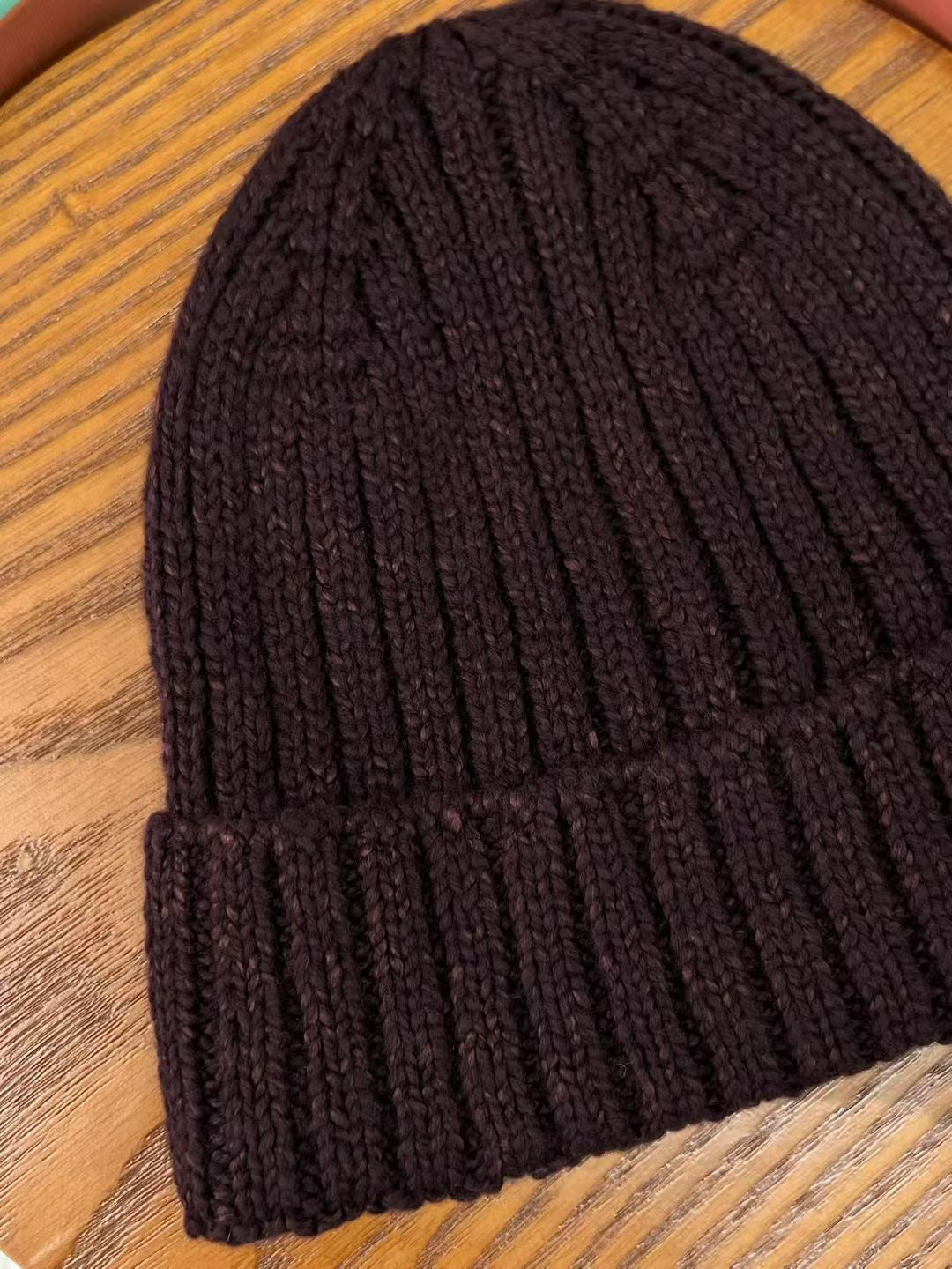 Loro Piana – Dunkelbraunes Beanie aus Baumwolle mit Kalbsleder-Insert