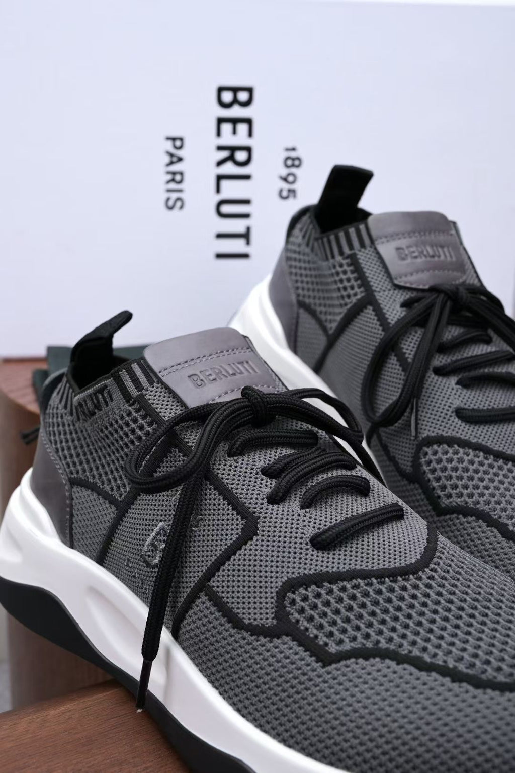 Berluti – Graue Sneaker mit Mesh-Obermaterial und geprägter 1895-Sohle