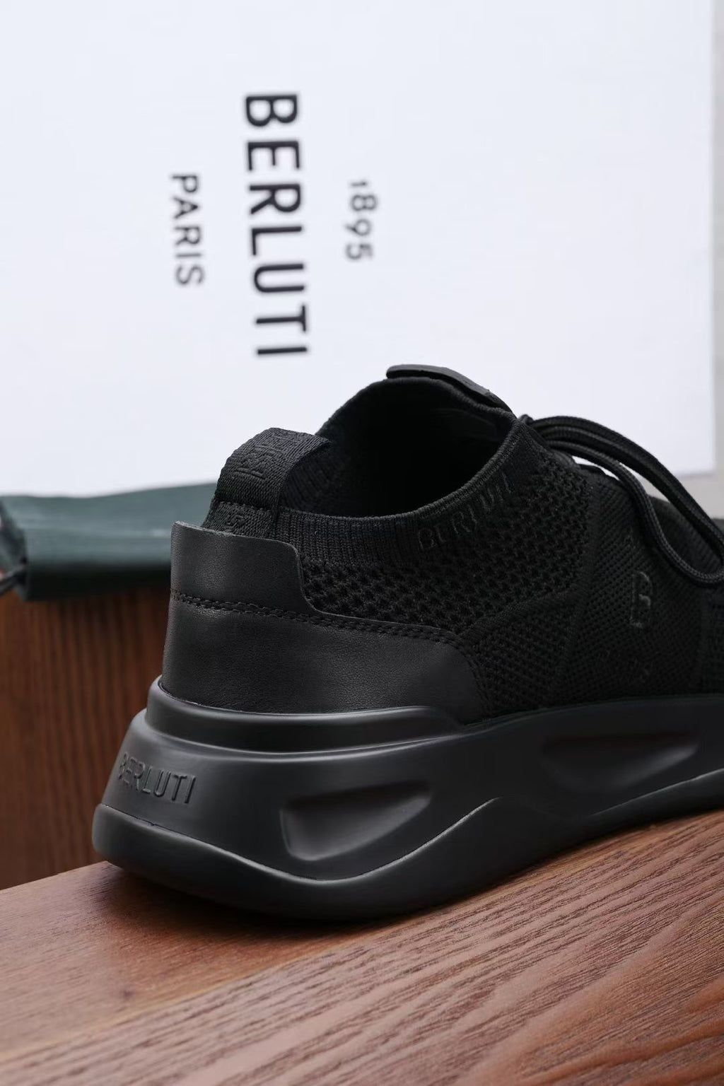 Berluti – Schwarze Sneaker mit Mesh-Obermaterial und geprägter 1895-Sohle