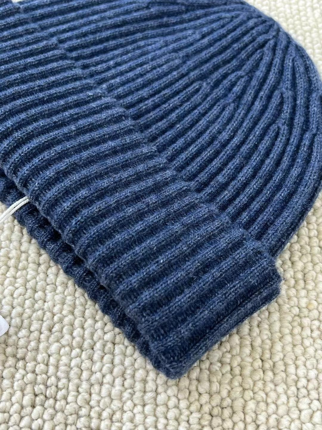 Brunello Cucinelli – Dunkelblaues Beanie aus Kaschmir-Mix mit Rippstruktur