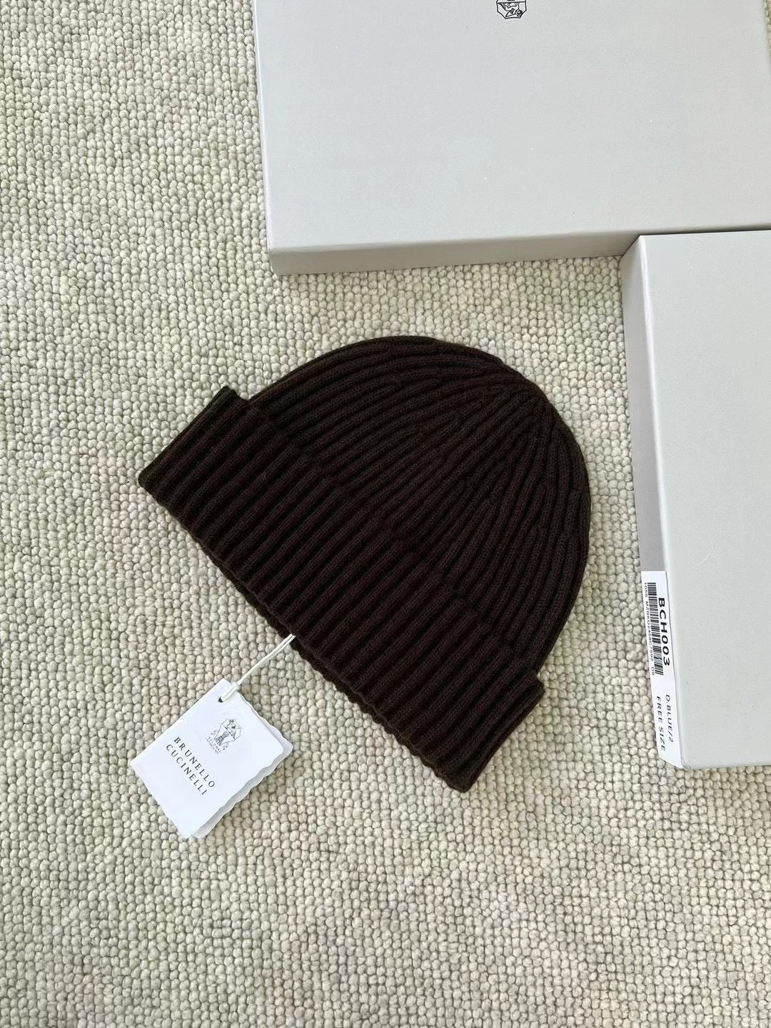 Brunello Cucinelli – Geripptes Beanie aus Kaschmir