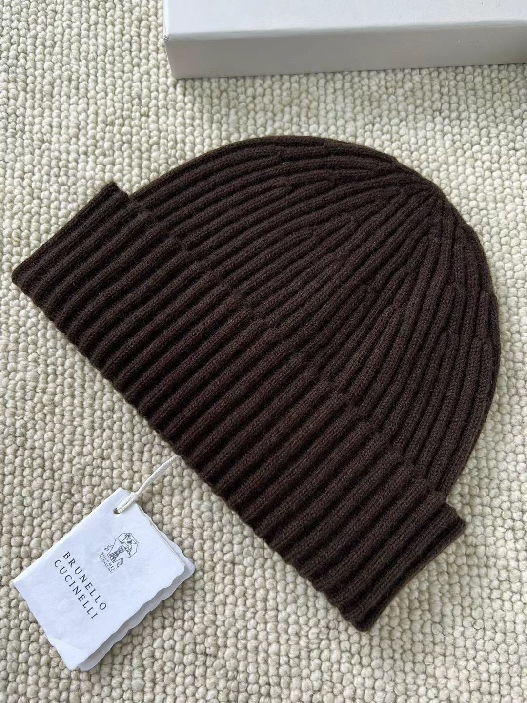 Brunello Cucinelli – Geripptes Beanie aus Kaschmir