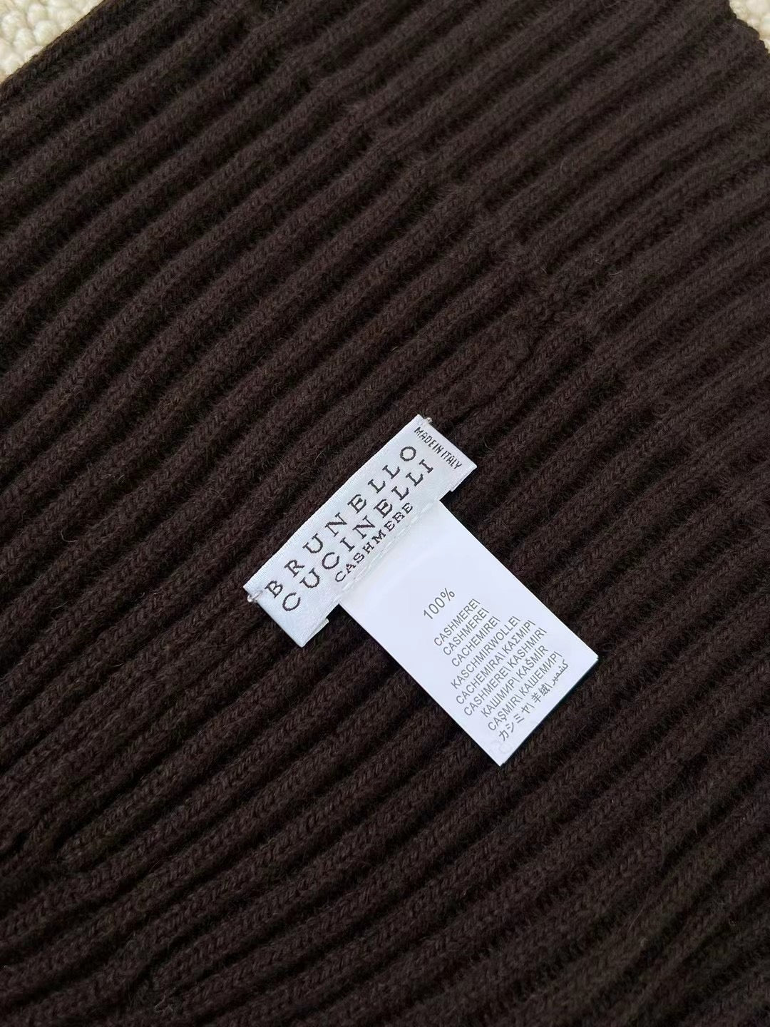 Brunello Cucinelli – Geripptes Beanie aus Kaschmir