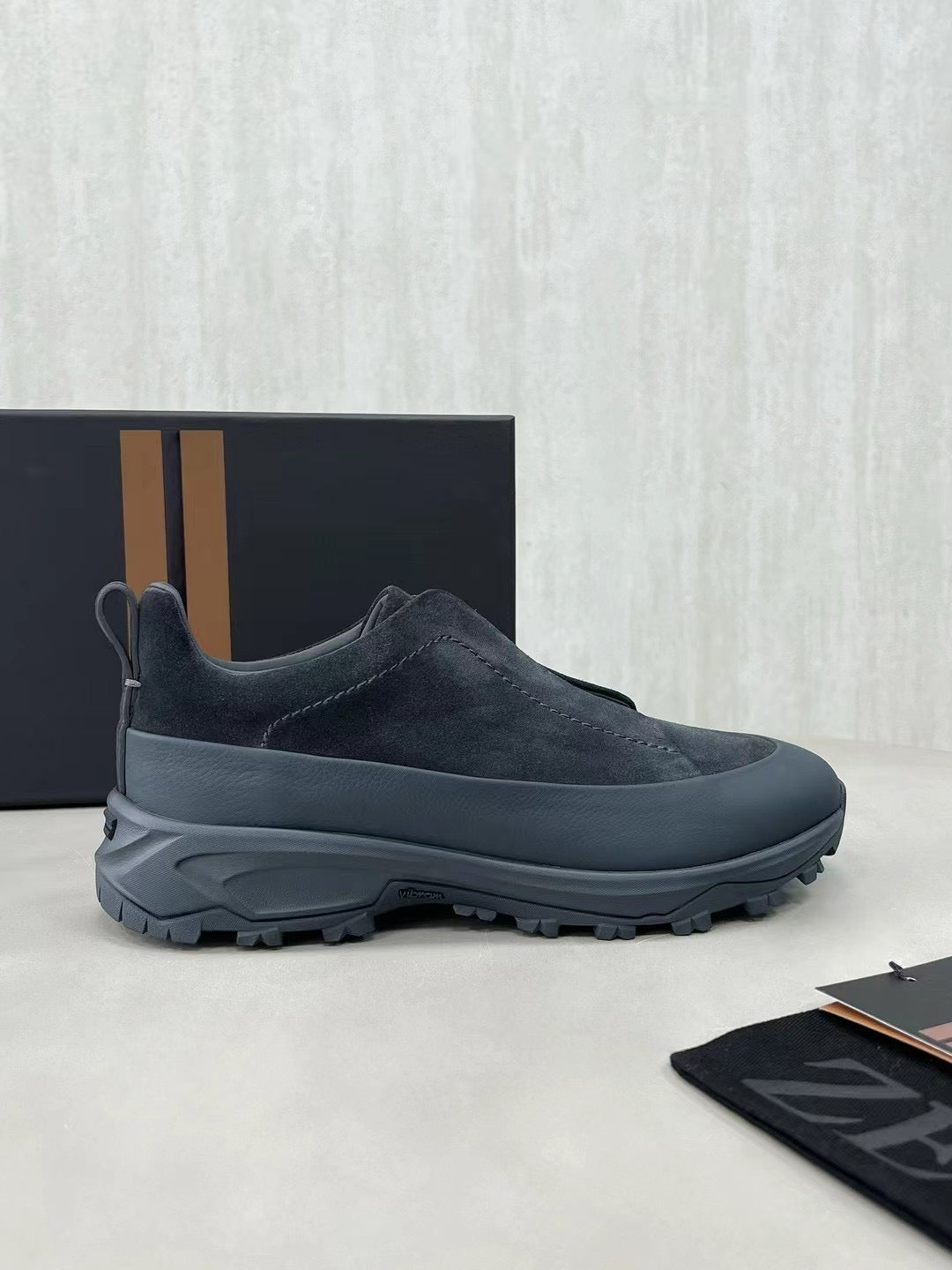ZEGNA – Schwarzer Winter-Slip-On mit Vibram Arctic Grip und Wet Ice Technology