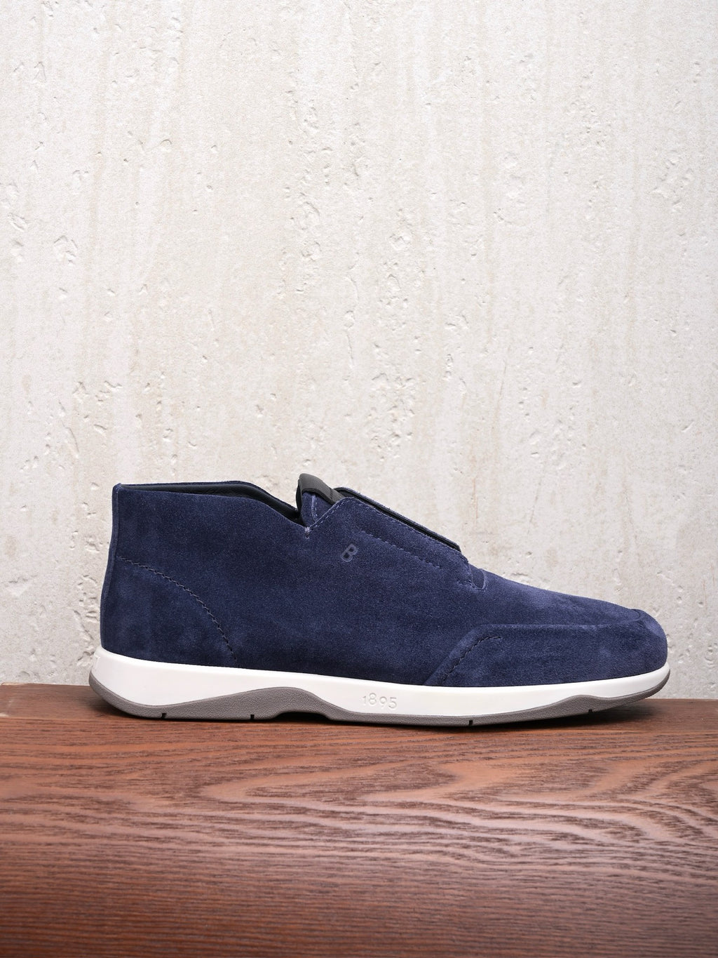 BERLUTI – Navyblauer Slip-On-Sneaker aus Veloursleder mit geprägter