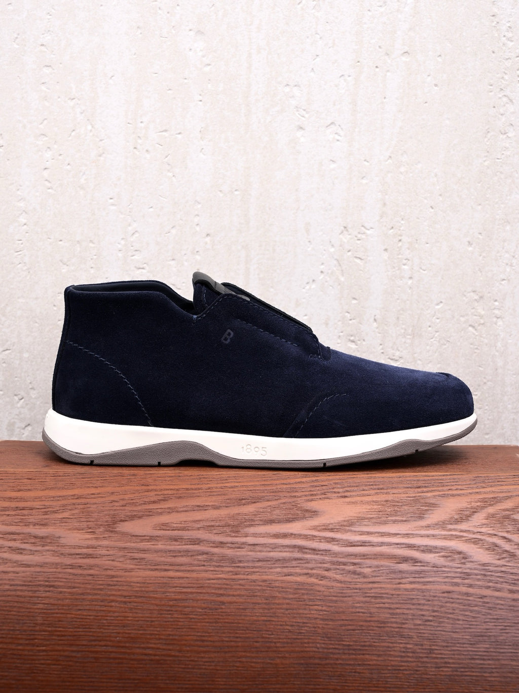BERLUTI – Navyblauer Slip-On-Sneaker aus Veloursleder mit geprägter