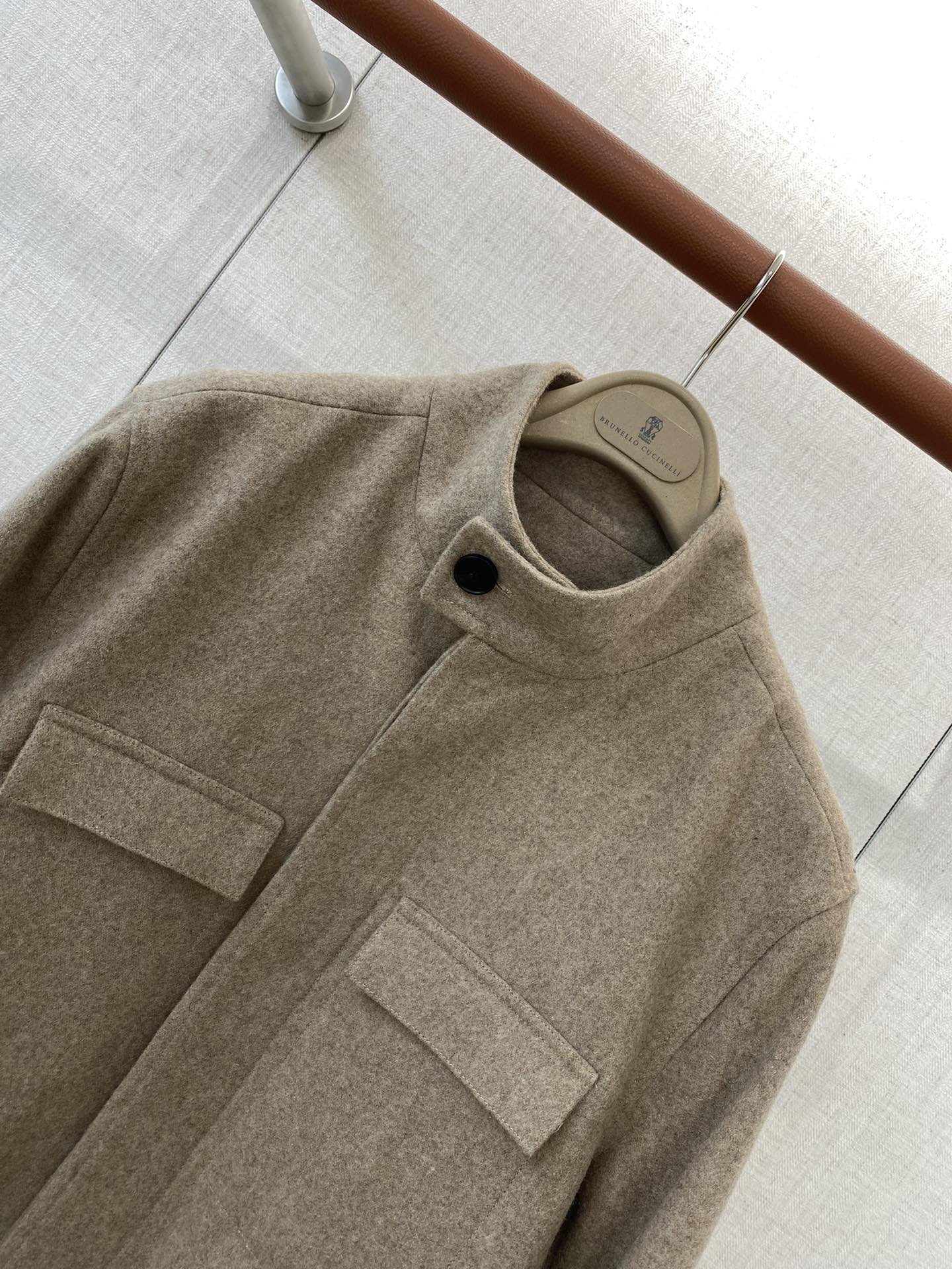 ZEGNA Wolljacke mit Stehkragen in Beige