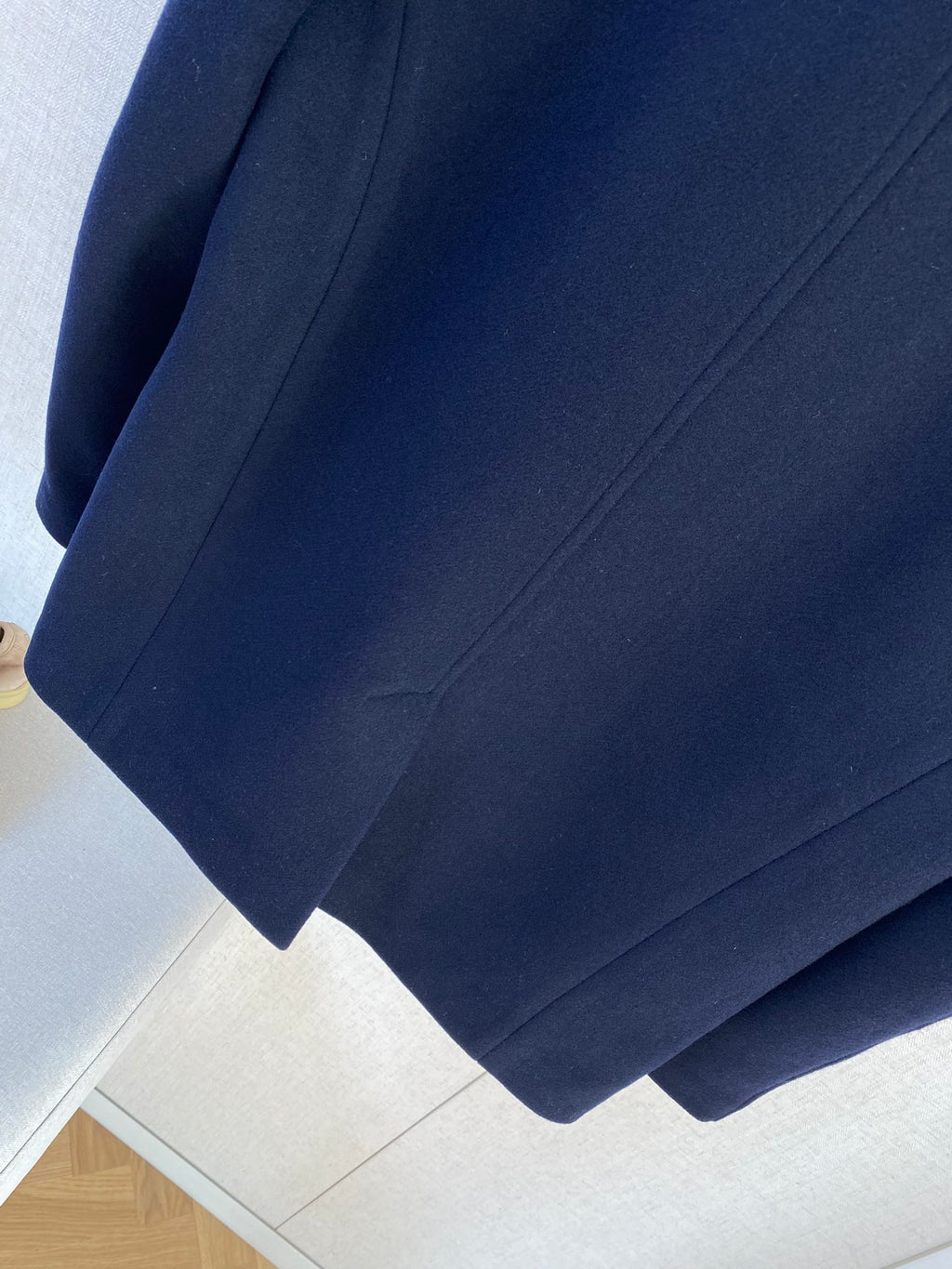 Loro Piana Dunkelblauer Herren Mantel mit Knopfleiste und Fronttaschen aus Baumwollmix