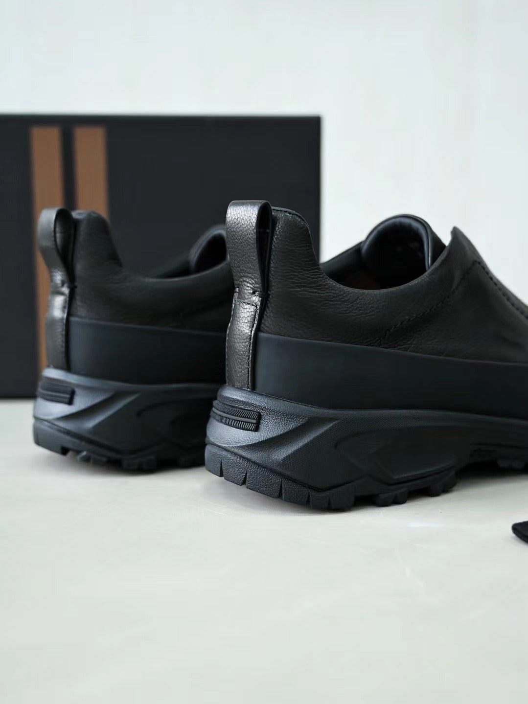 ZEGNA – Schwarze Slip-on-Sneaker aus Leder