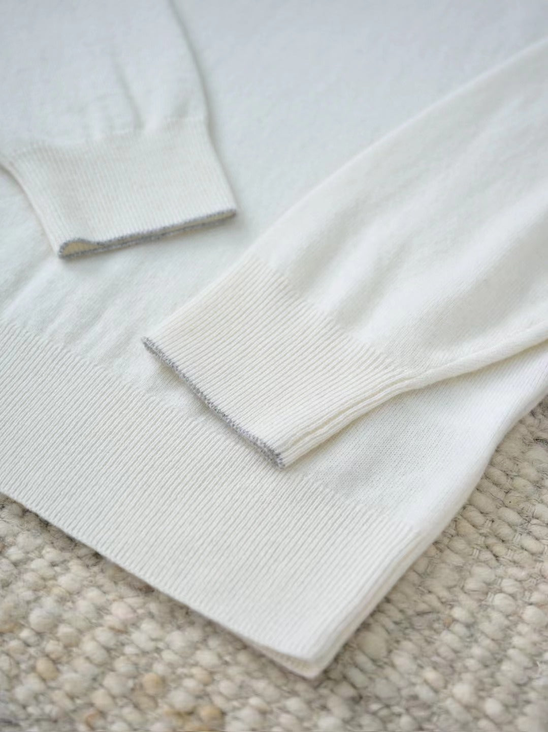 Zanone – Langarm-Polo-Shirt aus Baumwolle in Weiss Herren