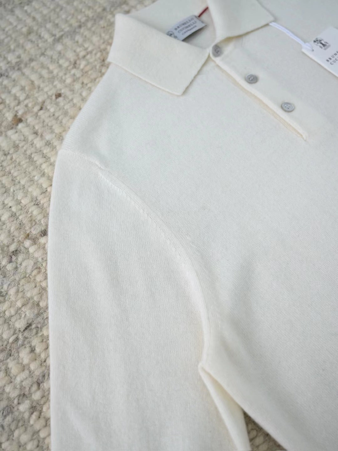 Zanone – Langarm-Polo-Shirt aus Baumwolle in Weiss Herren
