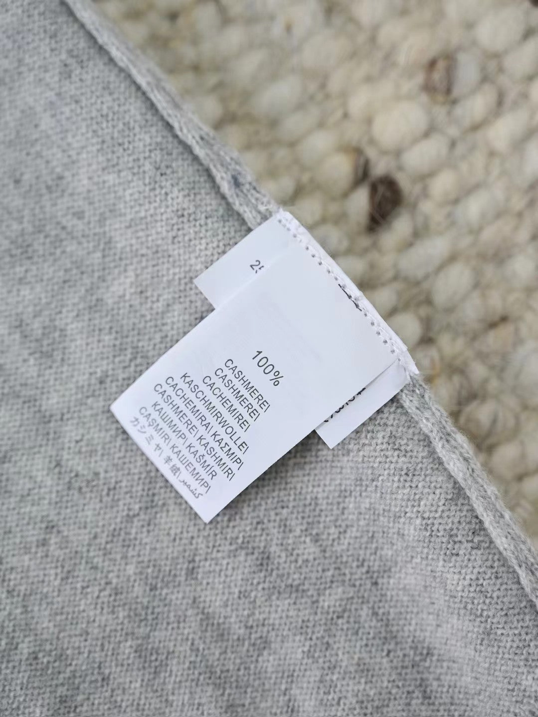 Stefano Ricci – Langarm-Polo-Pullover aus Kaschmir in Hellgrau Herren