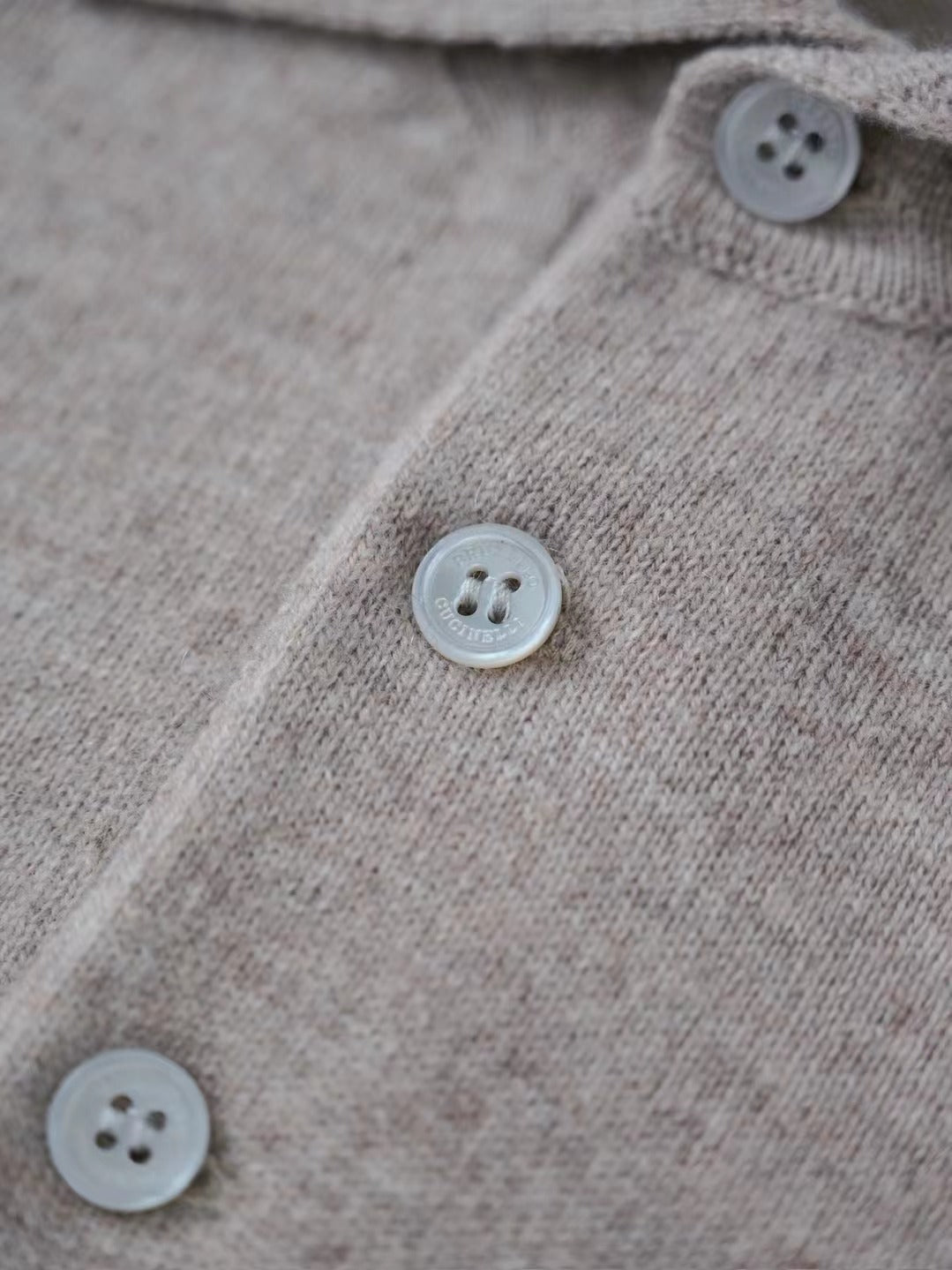 Zanone – Langarm-Polo-Pullover aus 100% Kaschmir in Taupe Herren
