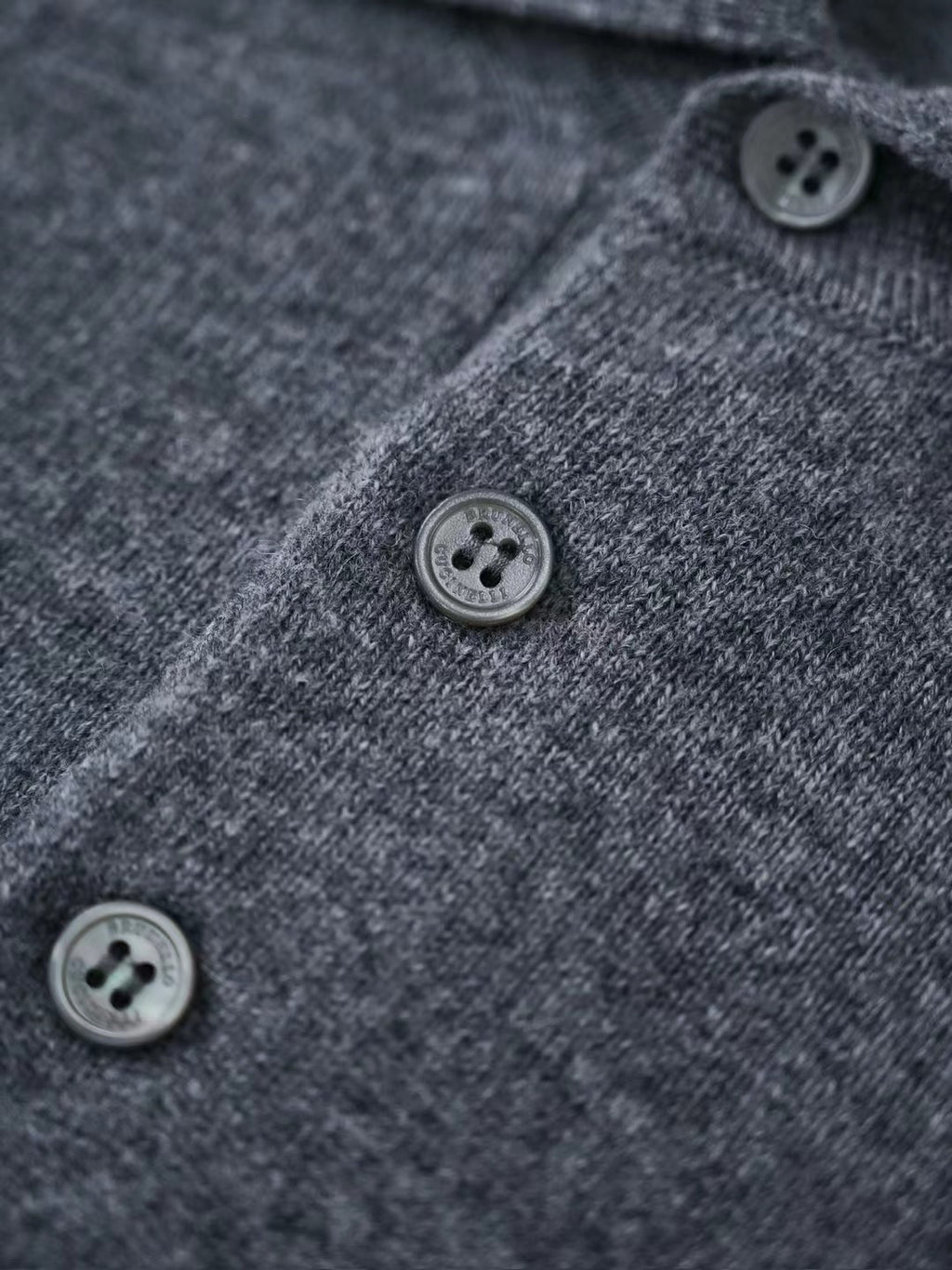 Ring Jacket Napoli – Langarm-Polo-Pullover aus Merinowolle in Dunkelgrau Herren