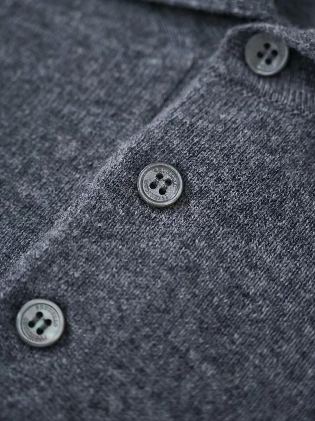 Ring Jacket Napoli – Langarm-Polo-Pullover aus Merinowolle in Dunkelgrau Herren