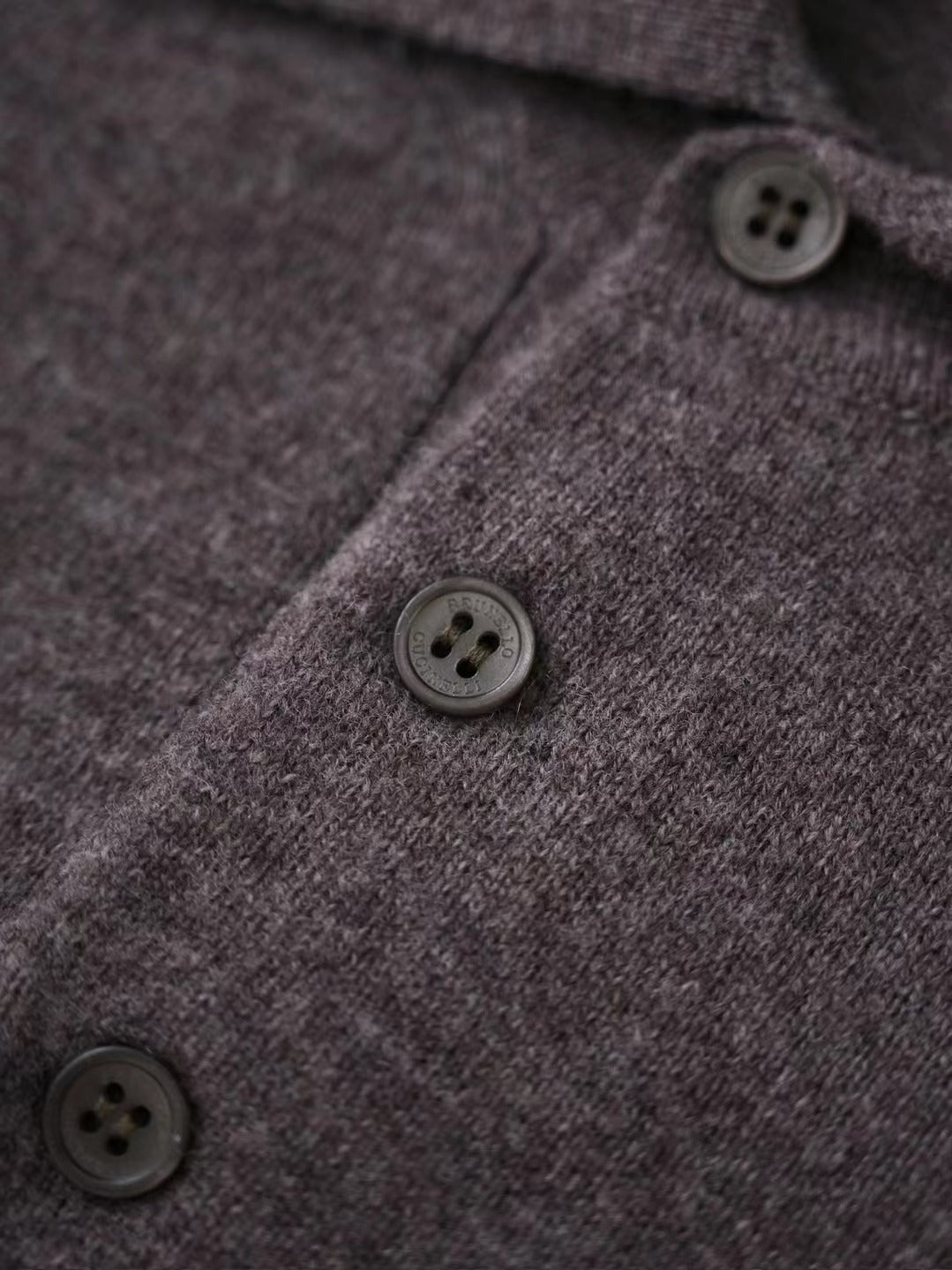 Kaschmir Polo – Langarm-Pullover aus Kaschmir in Braun Herren