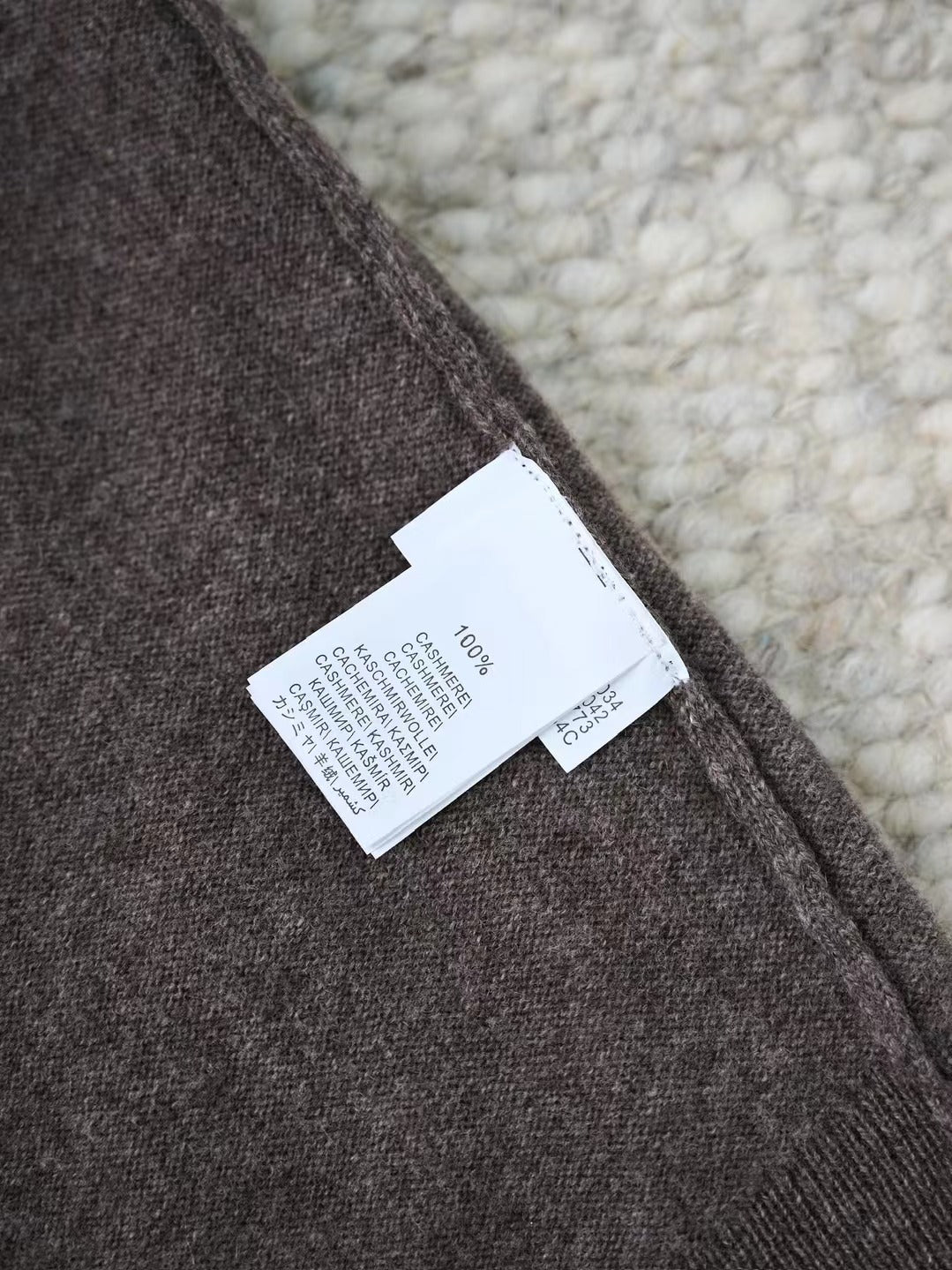 Kaschmir Polo – Langarm-Pullover aus Kaschmir in Braun Herren