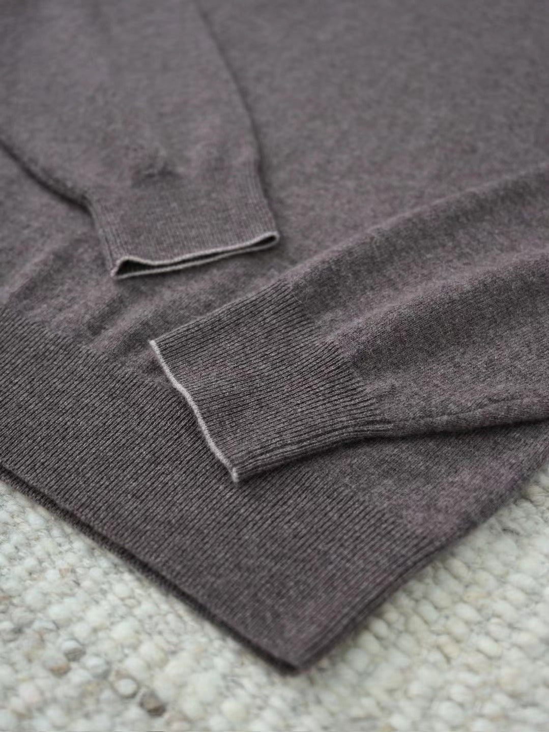 Kaschmir Polo – Langarm-Pullover aus Kaschmir in Braun Herren