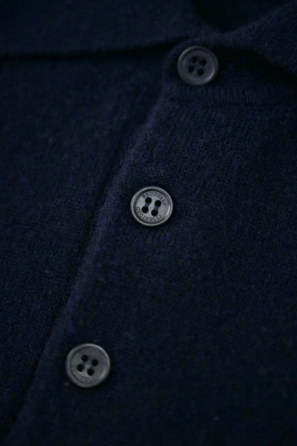 Kaschmir Polo – Langarm-Pullover aus Kaschmir in Dunkelblau Herren