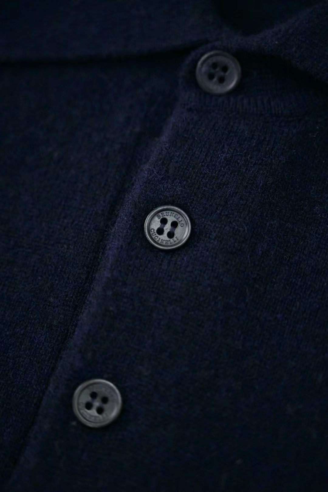 Kaschmir Polo – Langarm-Pullover aus Kaschmir in Dunkelblau Herren