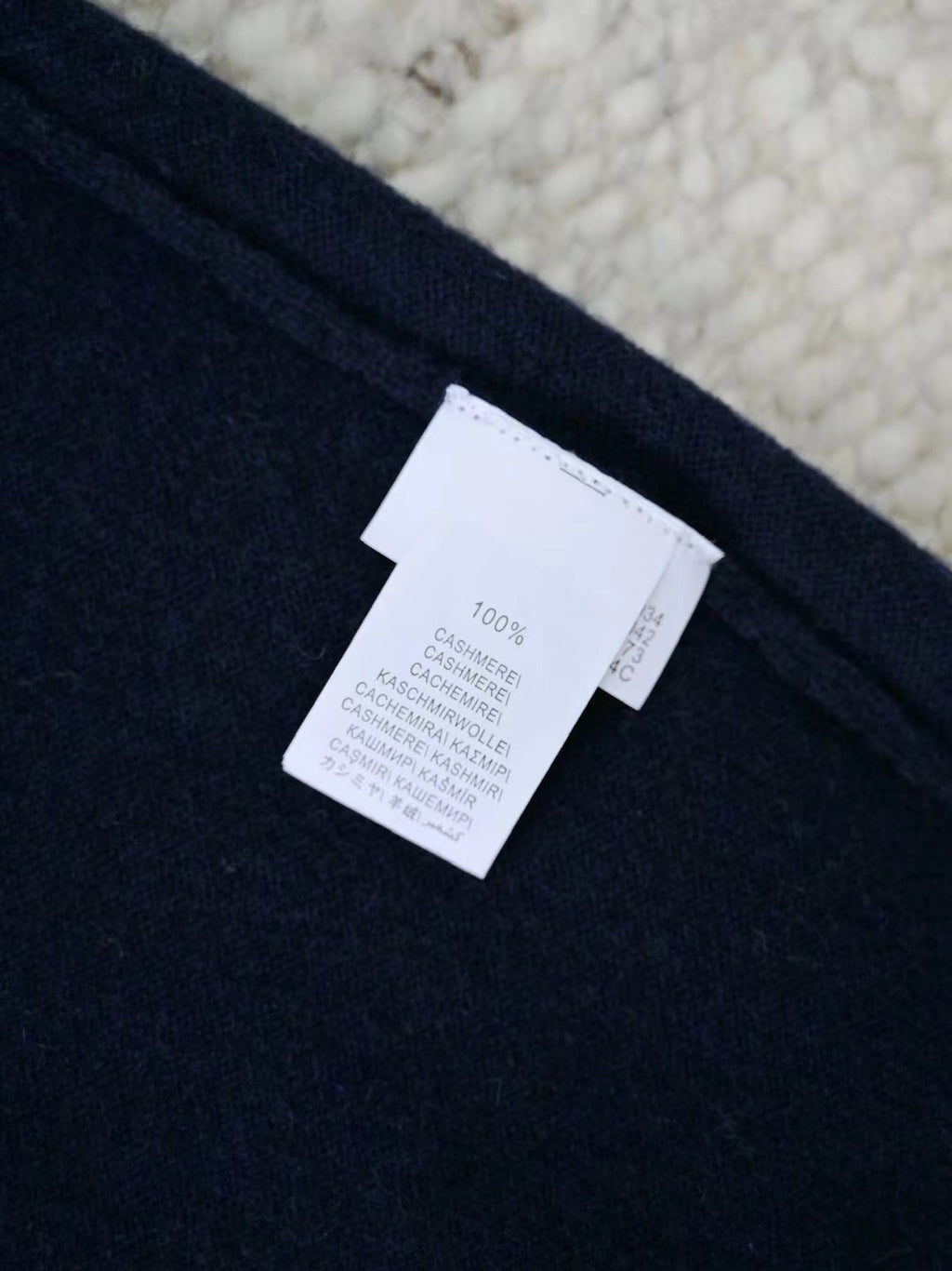 Kaschmir Polo – Langarm-Pullover aus Kaschmir in Dunkelblau Herren
