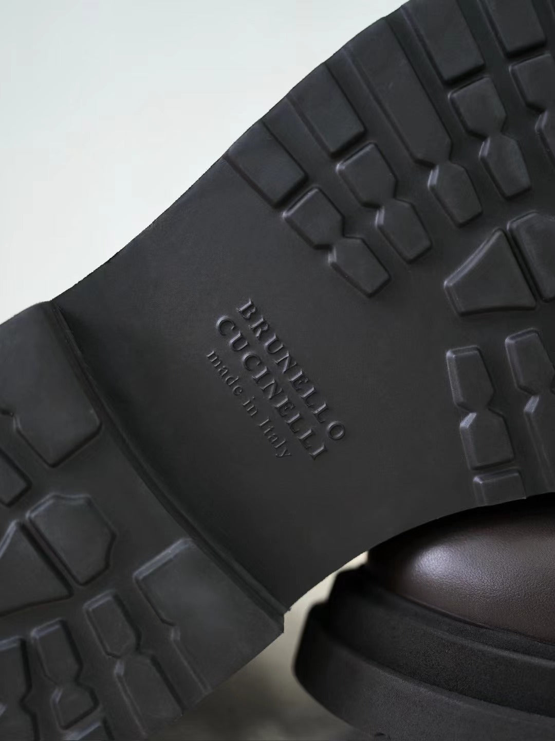 Brunello Cucinelli – Schnürstiefel aus Leder mit Reißverschluss in Dunkelbraun Herren