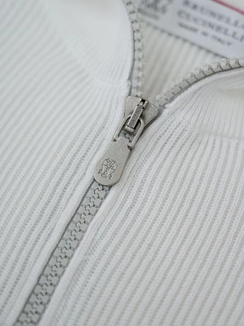 William Lockie – Half-Zip-Pullover aus Wolle in Weiss Herren