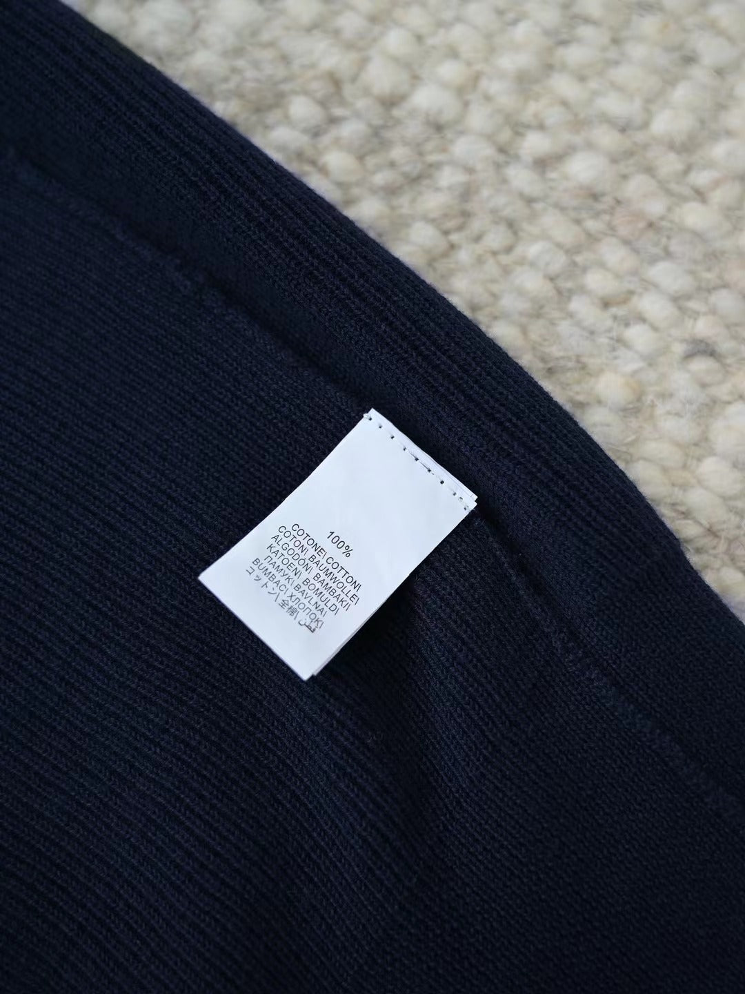 Merino – Quarter-Zip-Pullover aus Merinowolle in Dunkelblau Herren