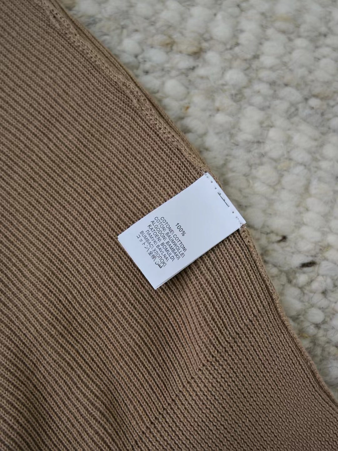 N.Peal – Gerippter Half-Zip-Pullover aus Kaschmir in Braun Herren