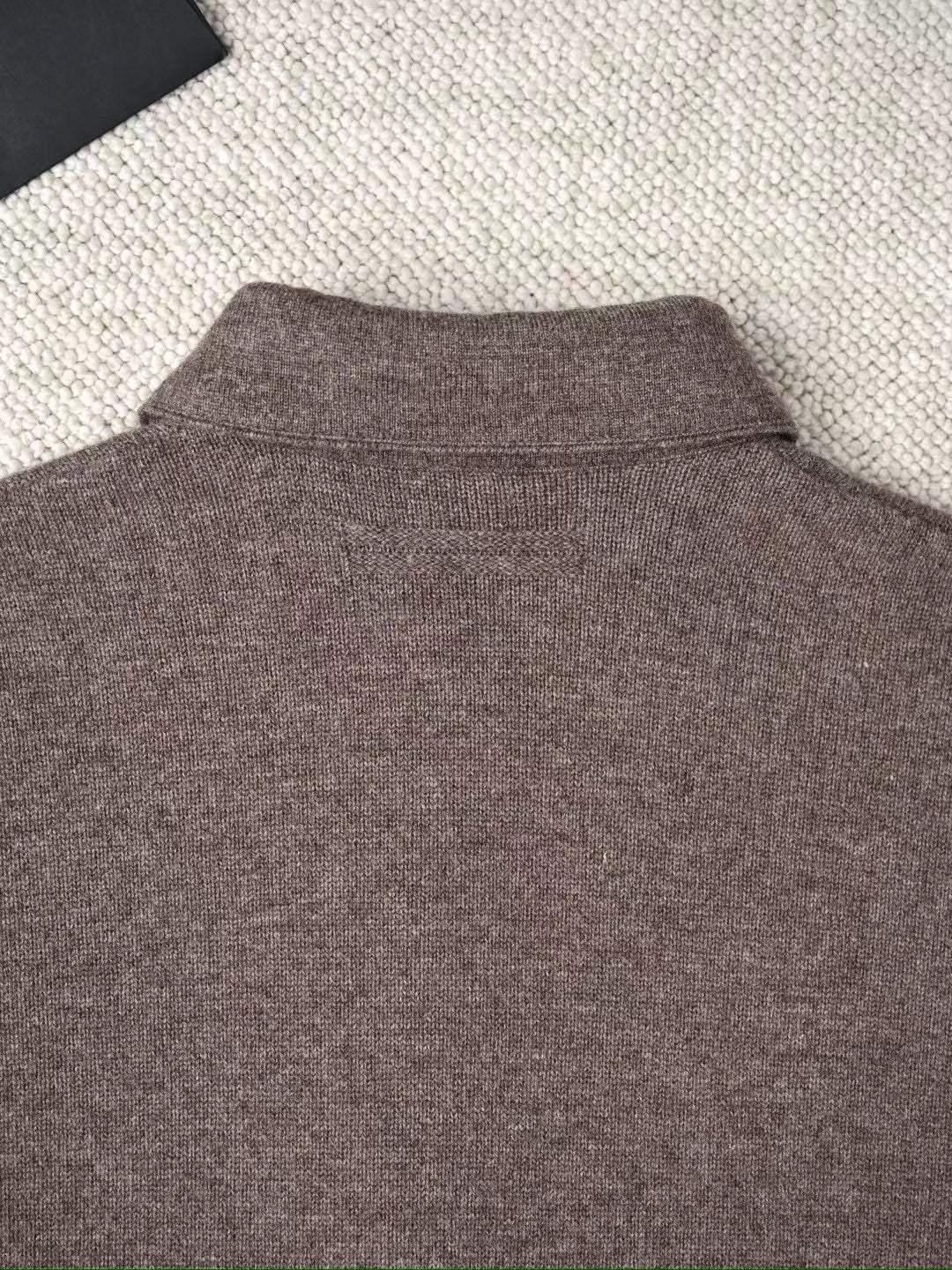ZEGNA Herrenhemd in Braun-Grau – Klassisches Langarmhemd mit Knopfleiste
