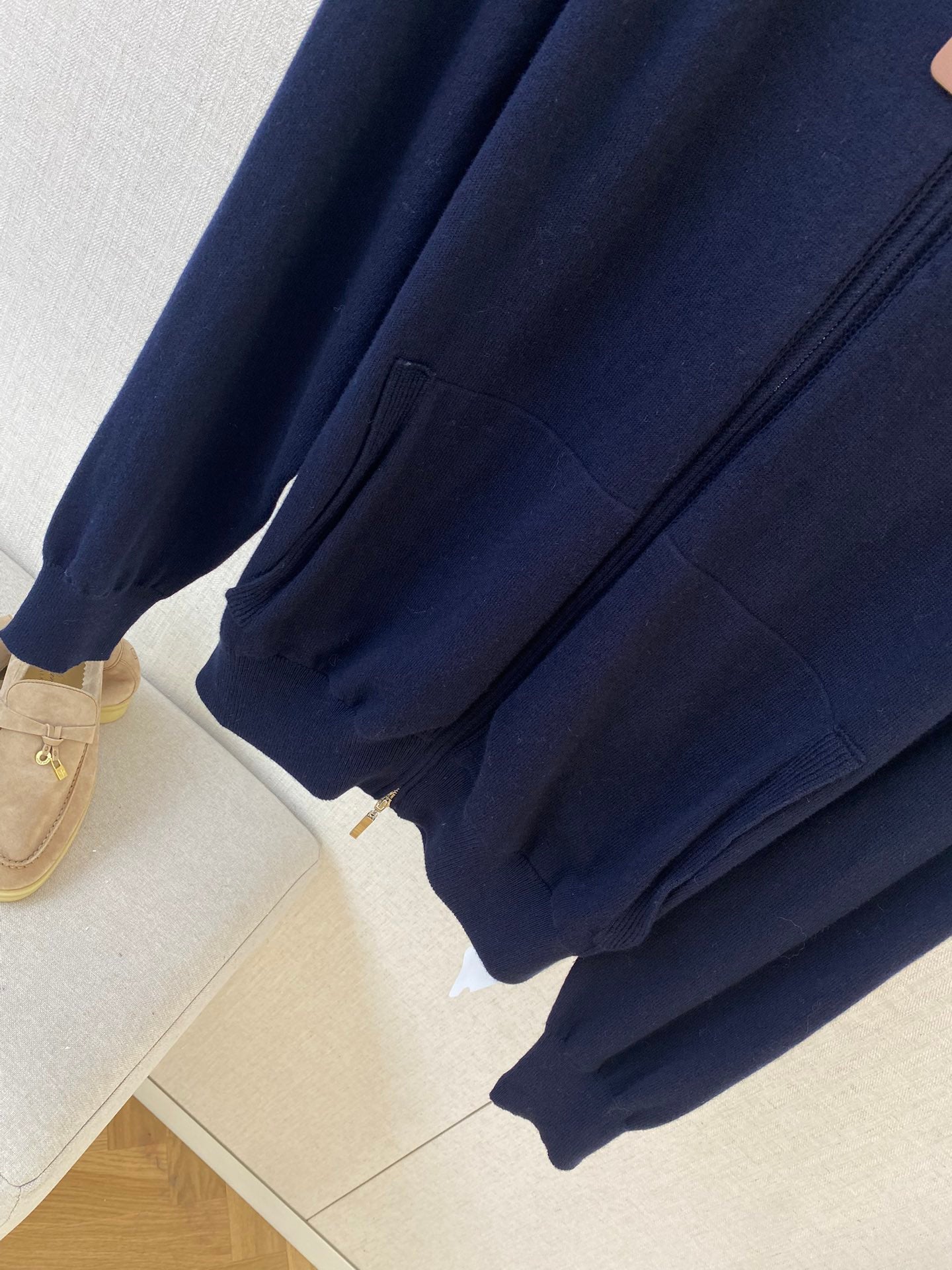 Loro Piana Herren Hoodie-Strickjacke Dunkelblau – Luxuriöse Kapuzenjacke