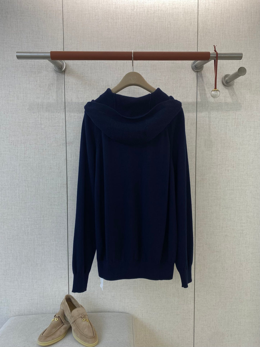 Loro Piana Herren Hoodie-Strickjacke Dunkelblau – Luxuriöse Kapuzenjacke