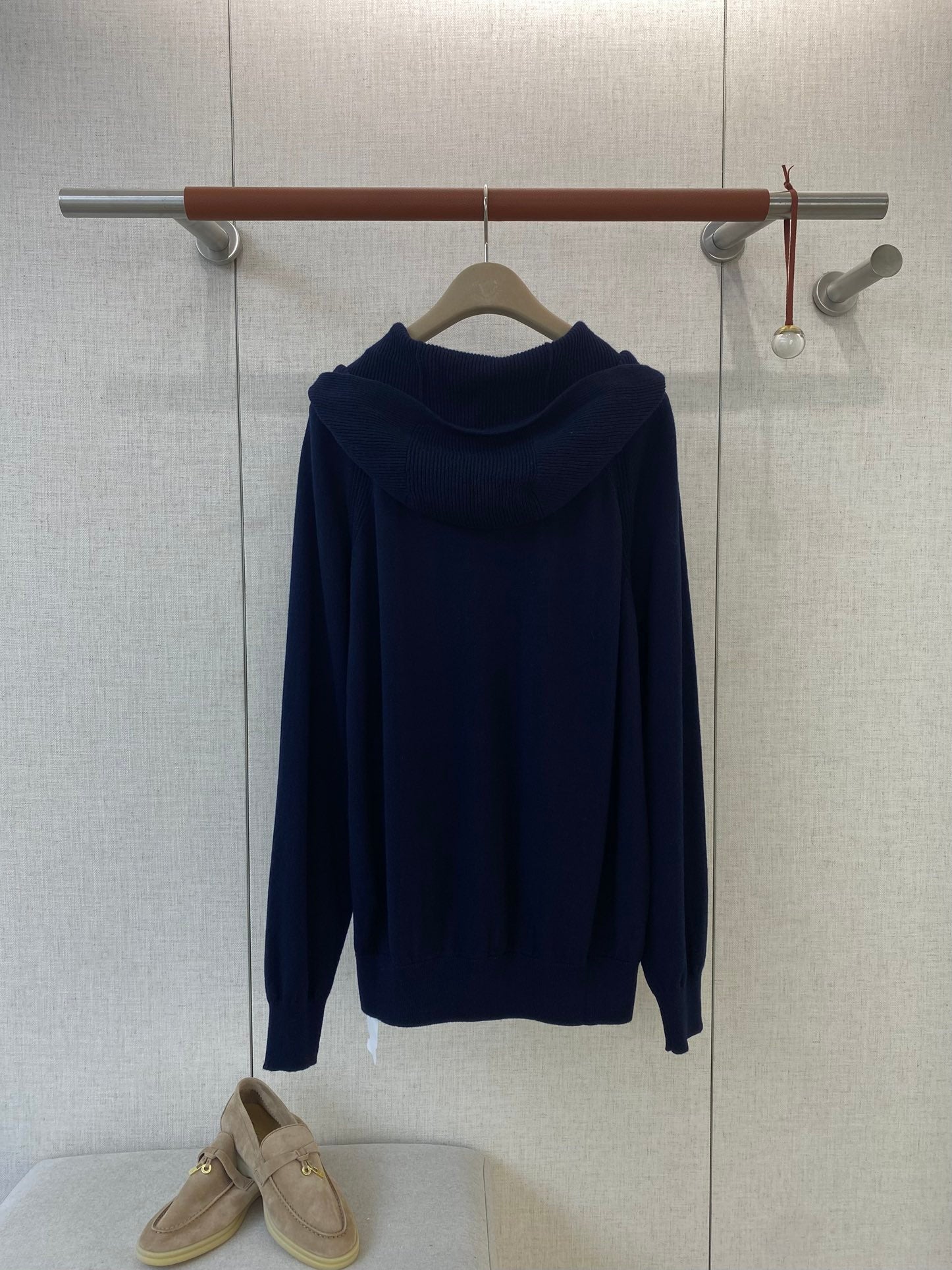 Loro Piana Herren Hoodie-Strickjacke Dunkelblau – Luxuriöse Kapuzenjacke