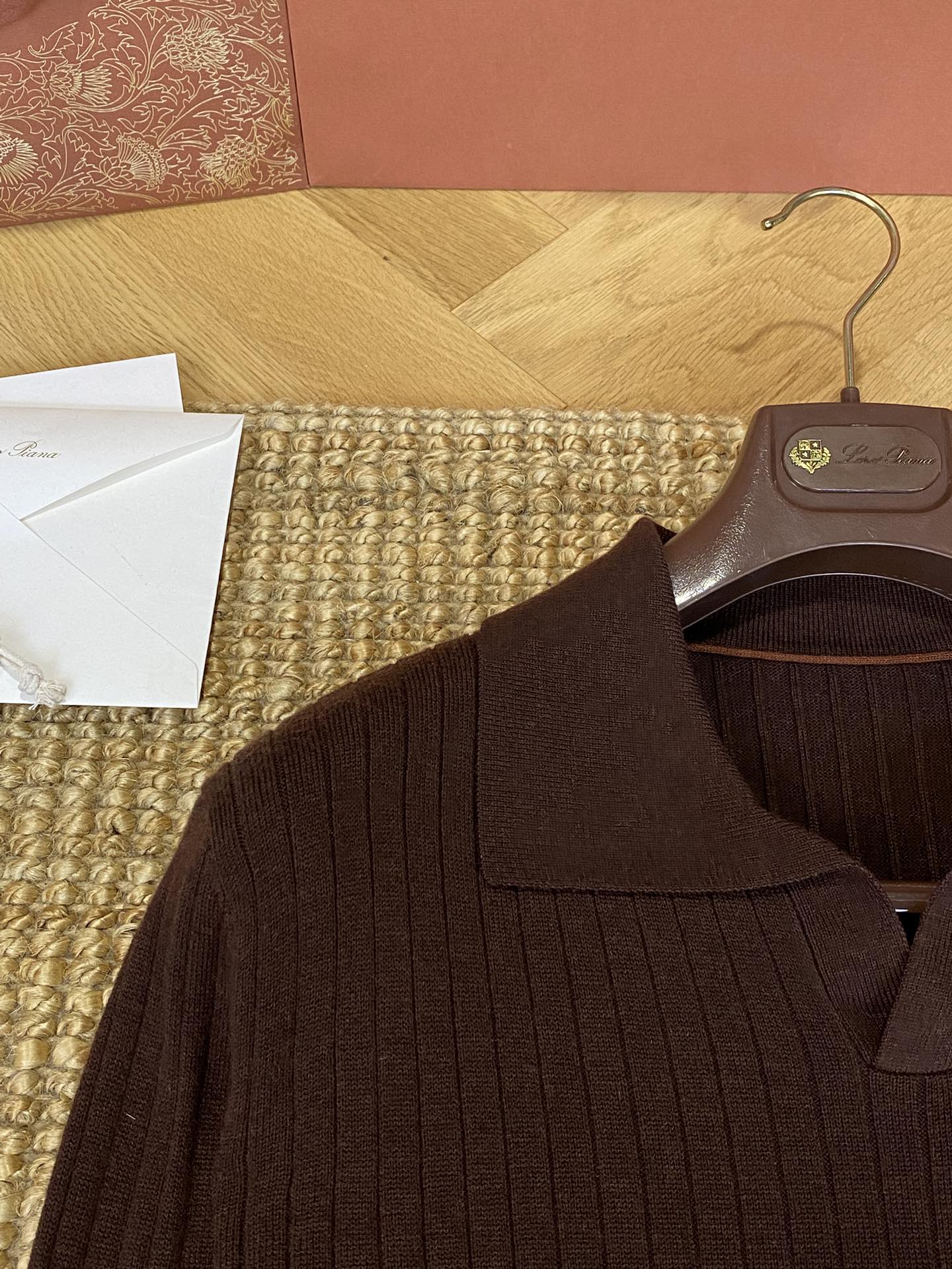 Lora Piana Strickpullover Dunkelbraun – Feinstrick Polo-Pullover