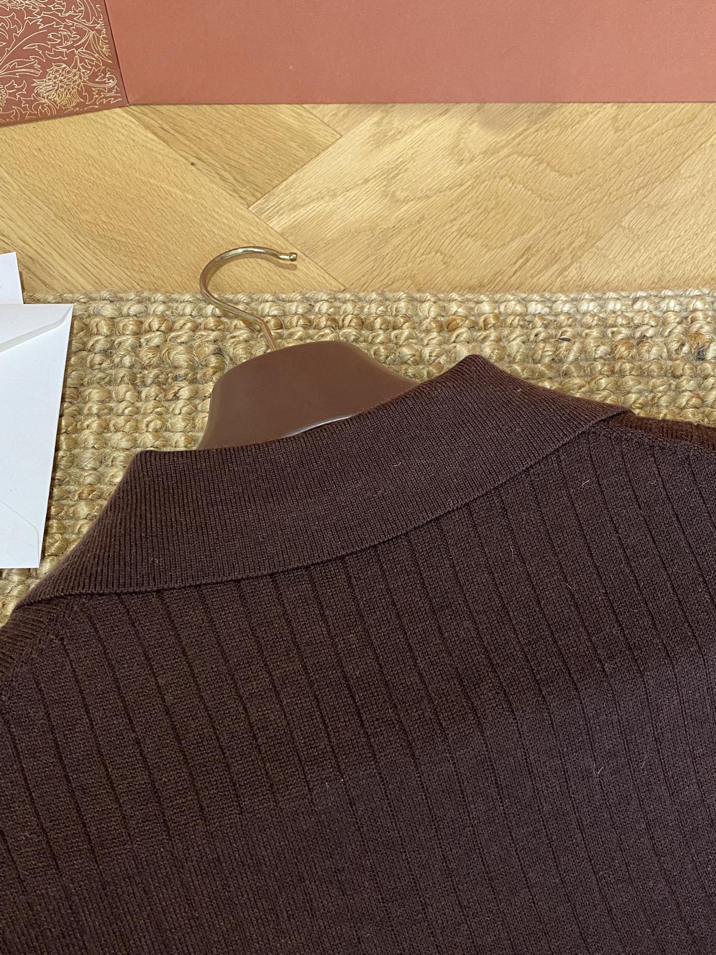 Lora Piana Strickpullover Dunkelbraun – Feinstrick Polo-Pullover