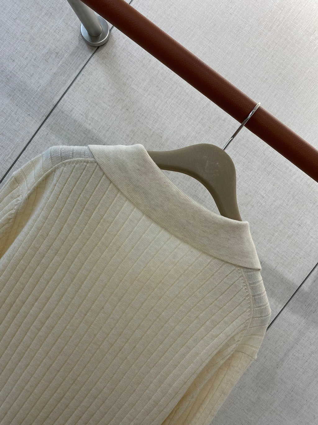 Lora Piana Polo-Strickpullover In Creme – Feiner Rippenstrick