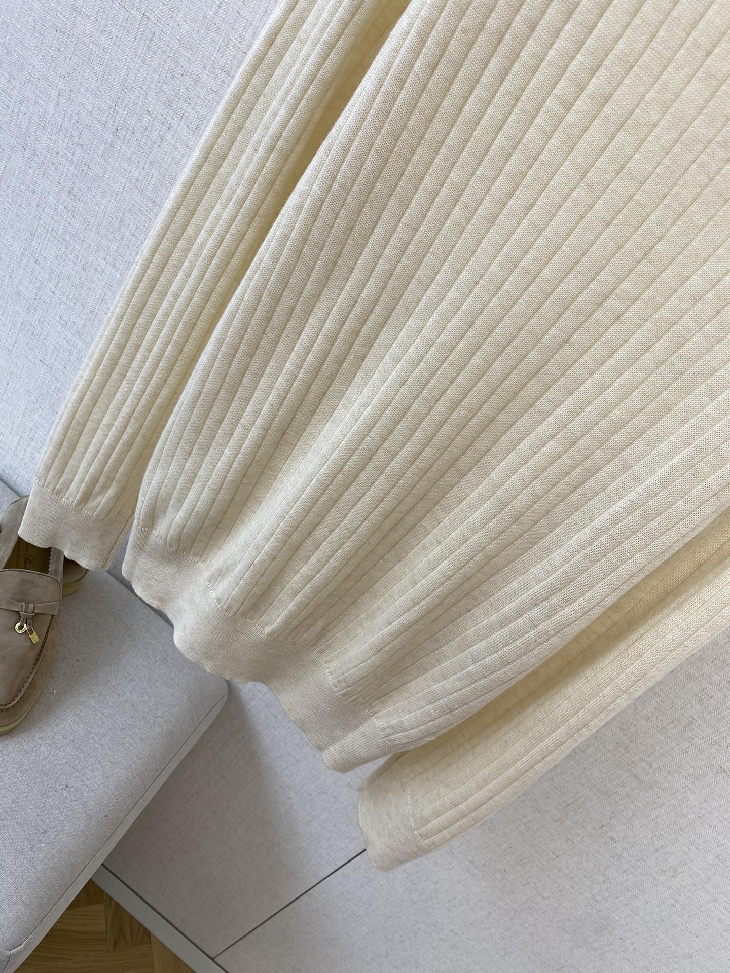 Lora Piana Polo-Strickpullover In Creme – Feiner Rippenstrick