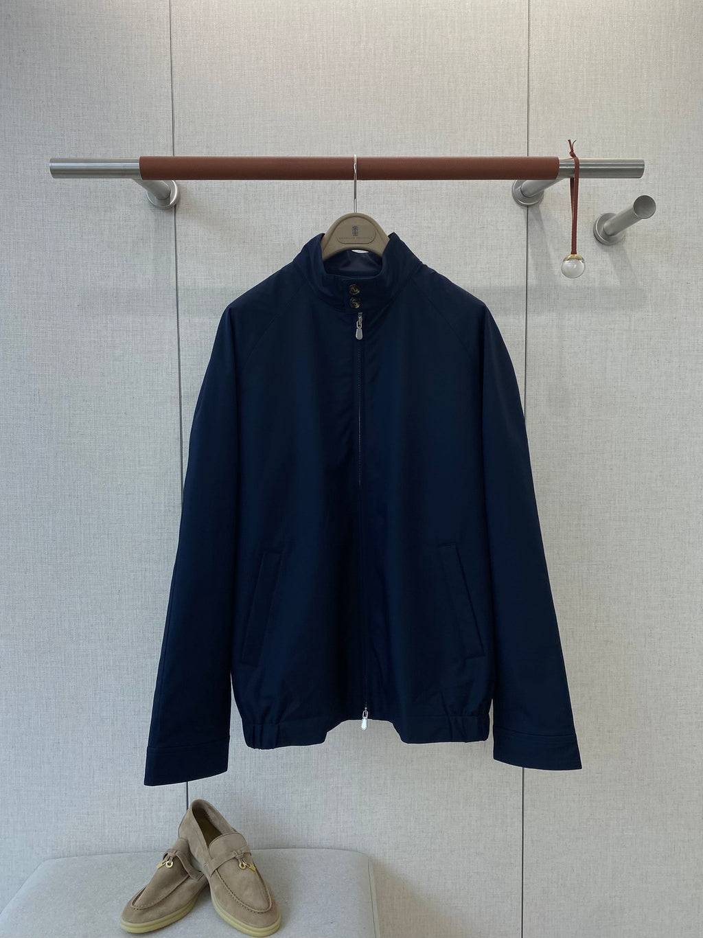 Brunello Cucinelli Herren Blouson – Navy, Technisches Gewebe