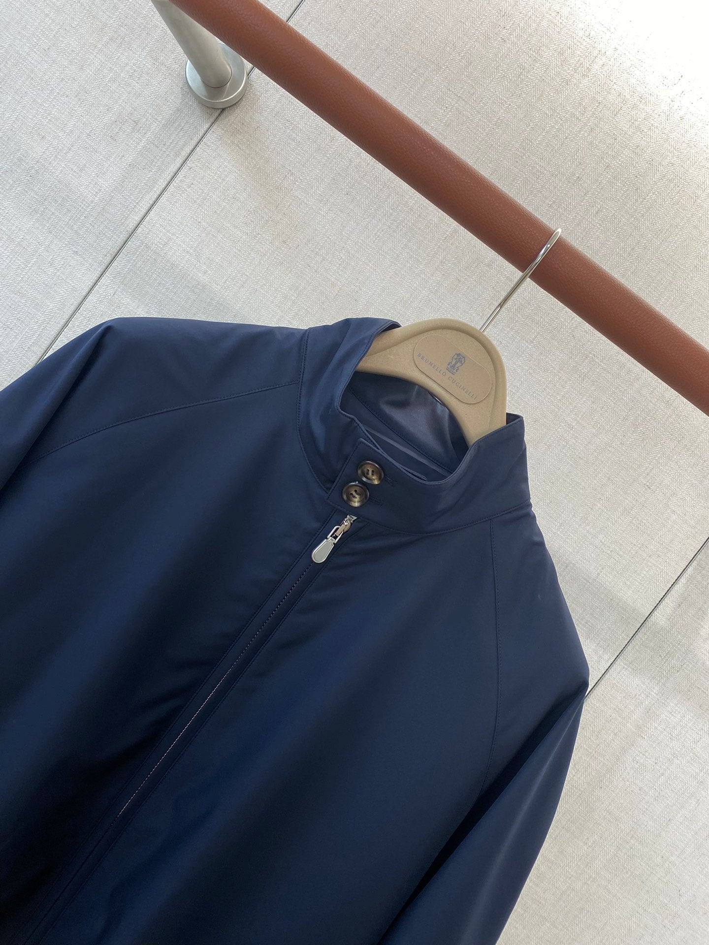 Brunello Cucinelli Herren Blouson – Navy, Technisches Gewebe