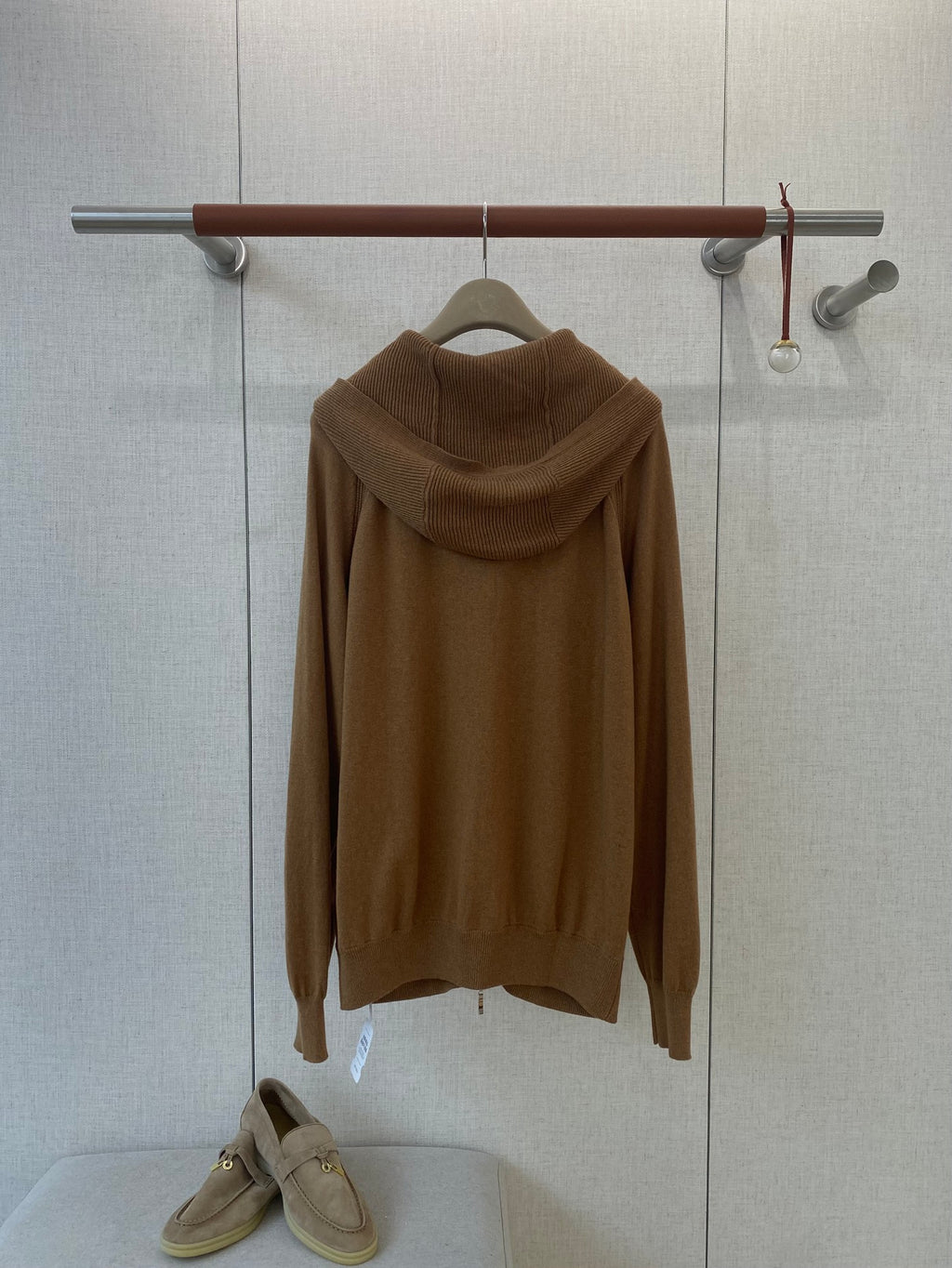 Lora Piana Strick Hoodie Jacke Braun – Premium Zip Cardigan mit Kapuze